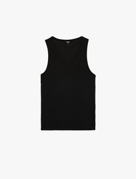 Kolsuz Pamuklu Bisiklet Yaka Slim Fit Atlet