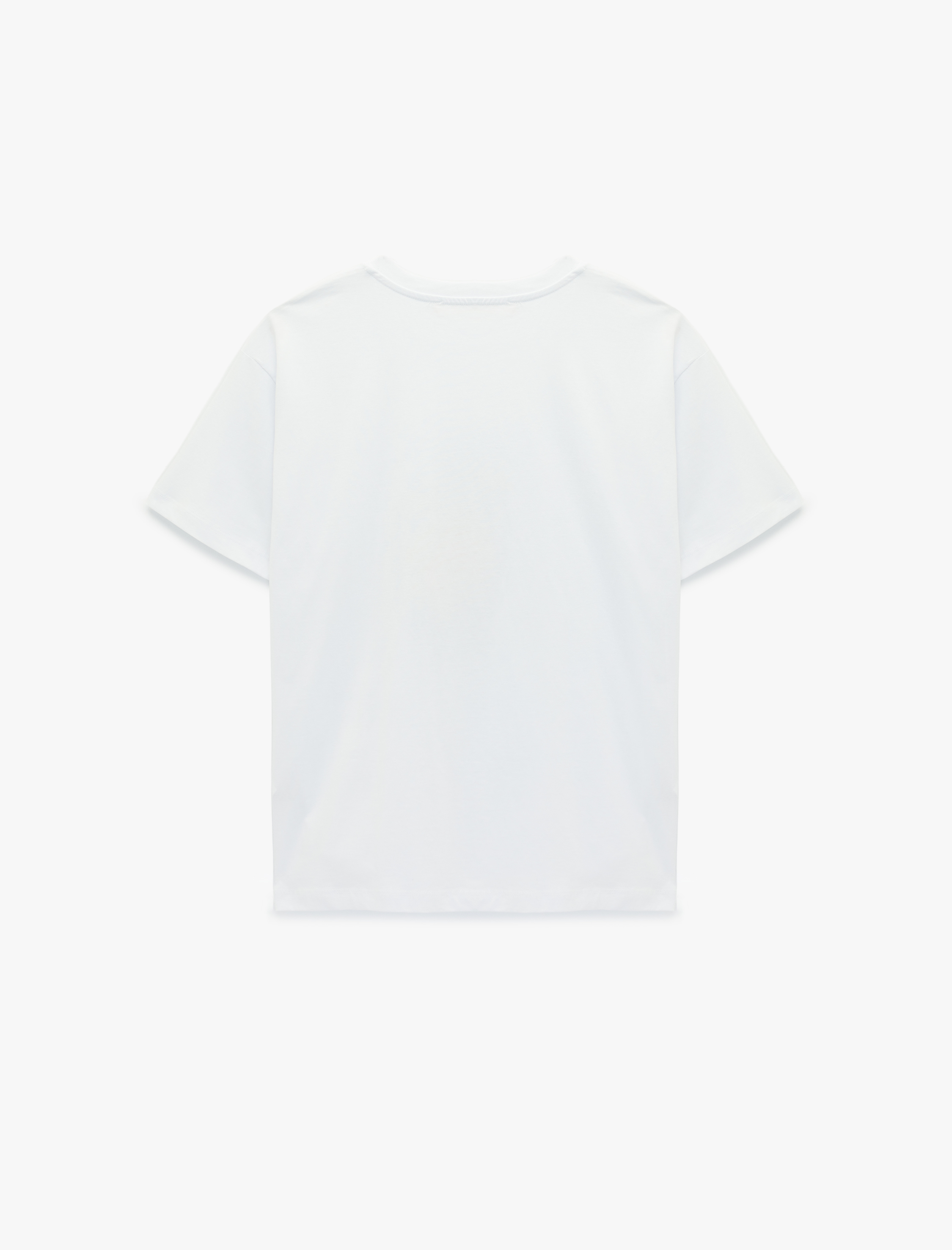   Pamuklu Kısa Kollu Bisiklet Yaka Limon Baskılı Tişört