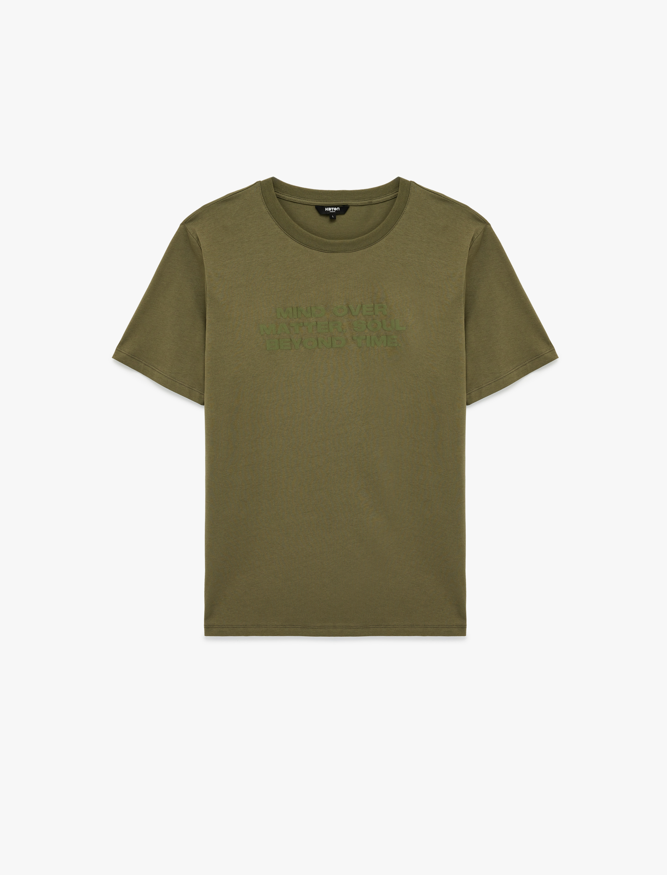   Regular Fit Kısa Kollu Pamuklu Bisiklet Yaka Baskılı Tişört