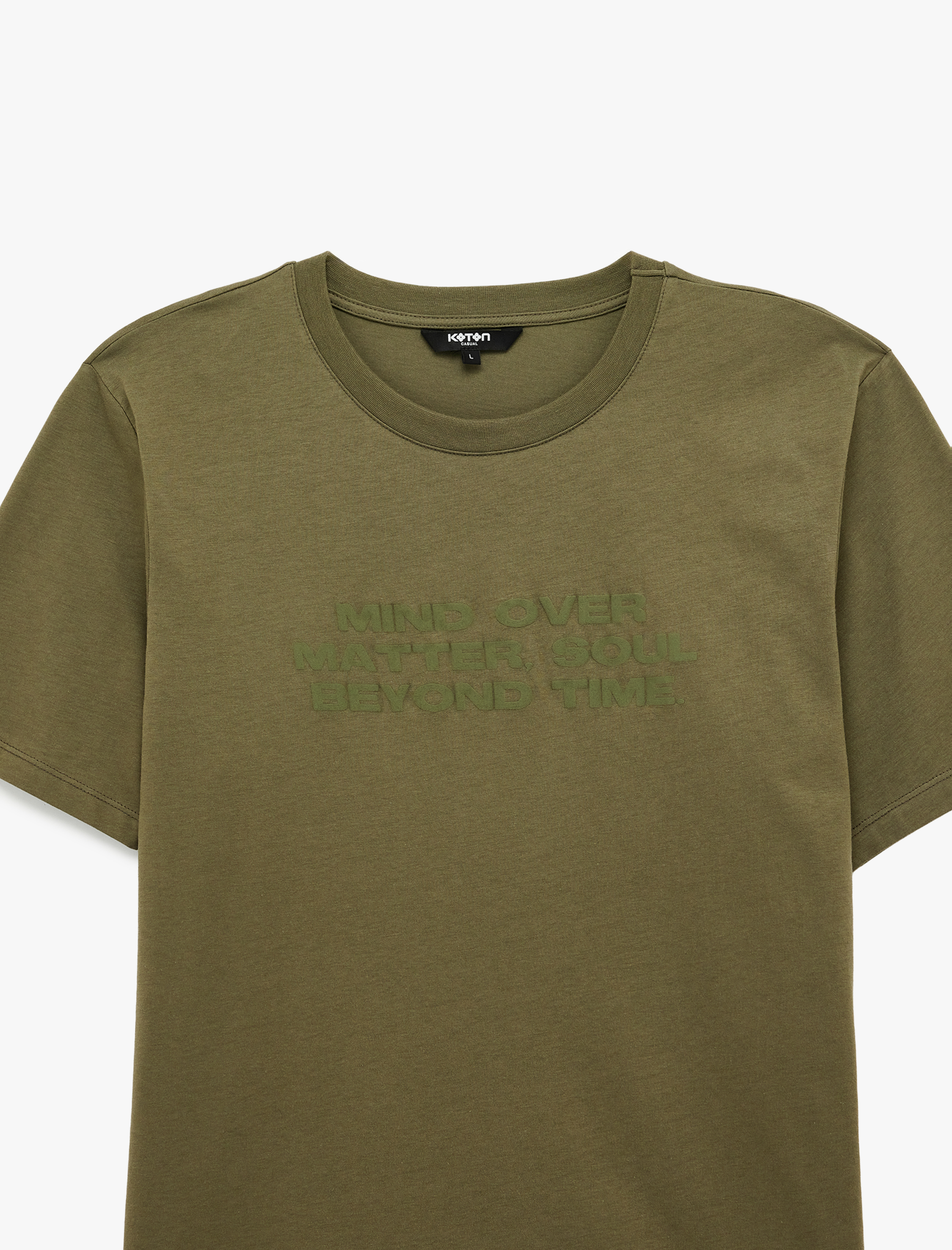   Regular Fit Kısa Kollu Pamuklu Bisiklet Yaka Baskılı Tişört