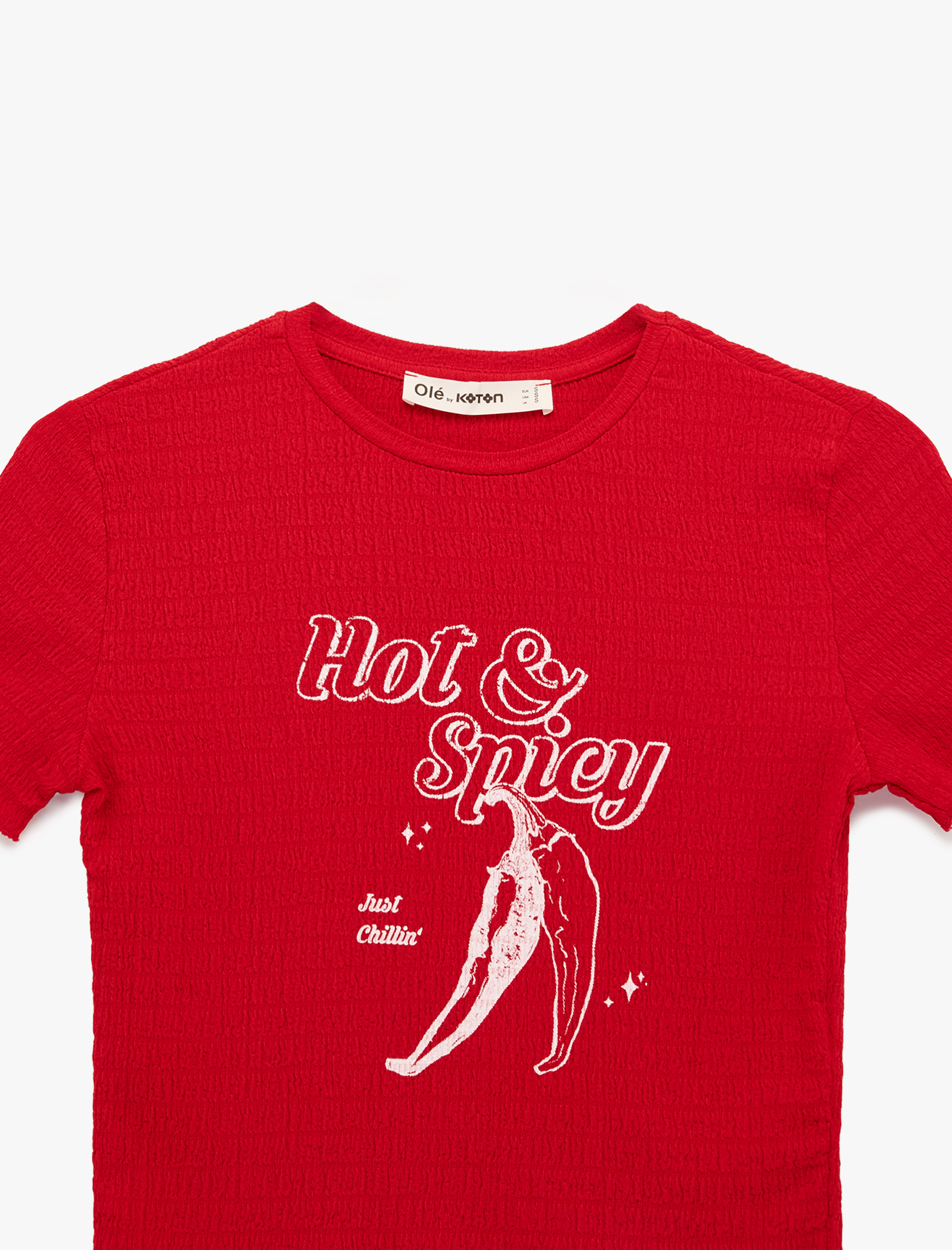   Slim Fit Kısa Kollu Bisiklet Yaka Baskılı Tişört