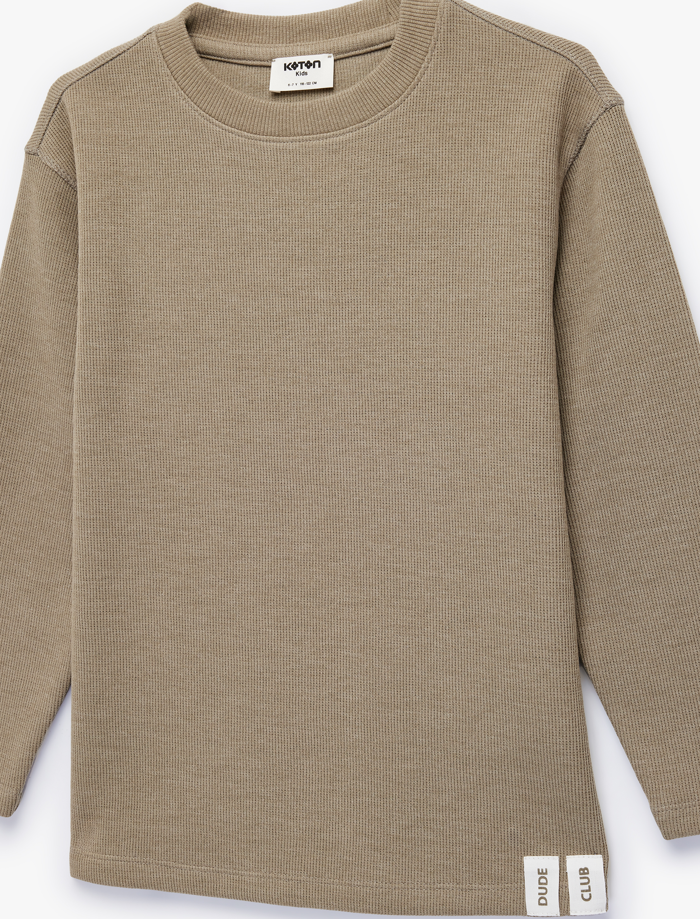  Erkek Çocuk Uzun Kollu Bisiklet Yaka Pamuklu Basic Tişört