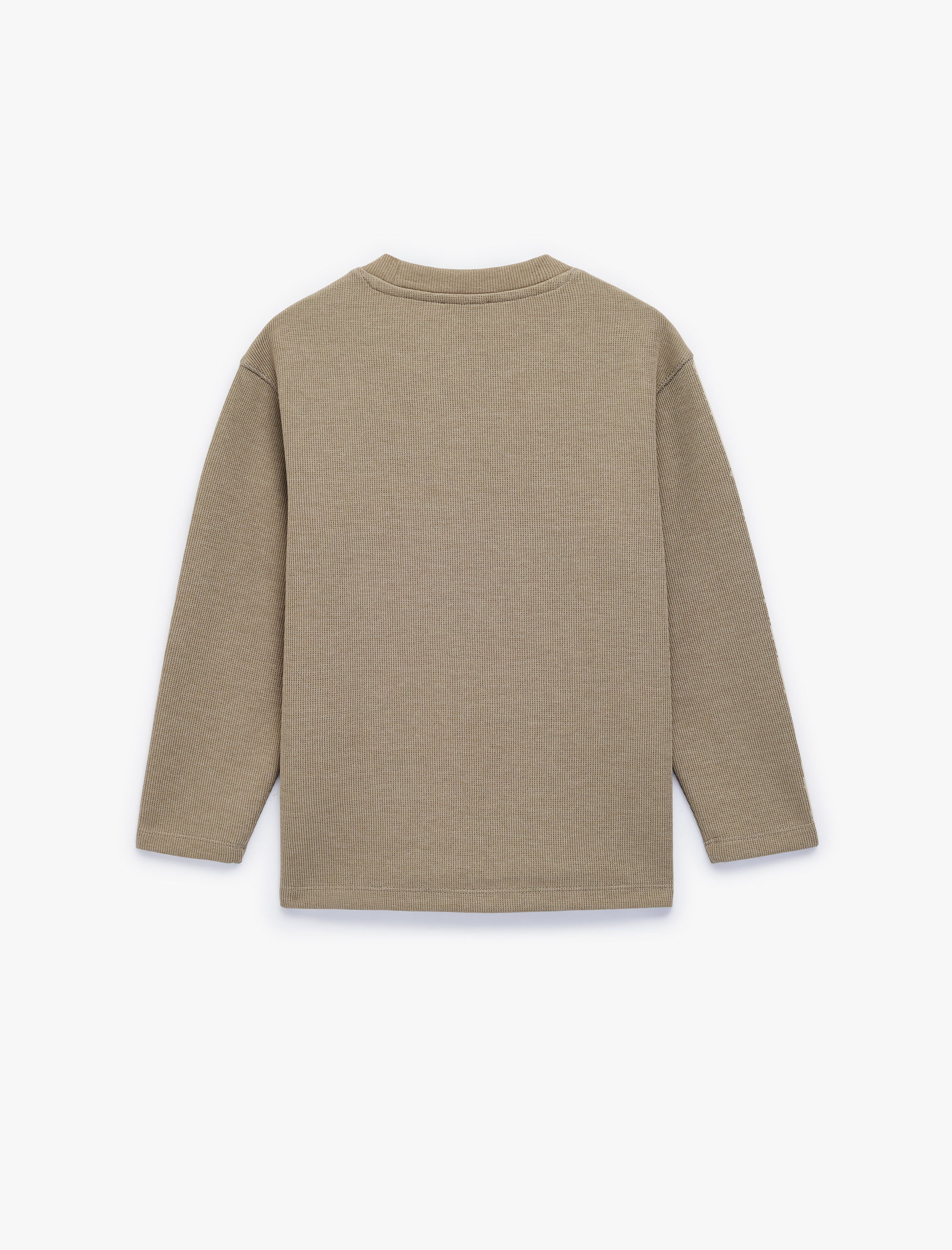  Erkek Çocuk Uzun Kollu Bisiklet Yaka Pamuklu Basic Tişört