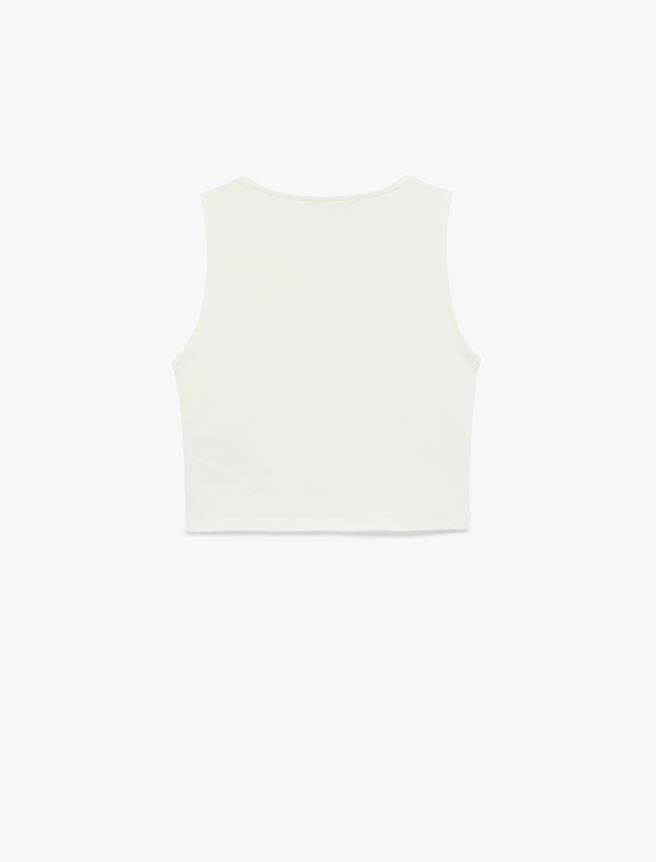   Kolsuz Bisiklet Yaka Slim Fit Crop Bluz