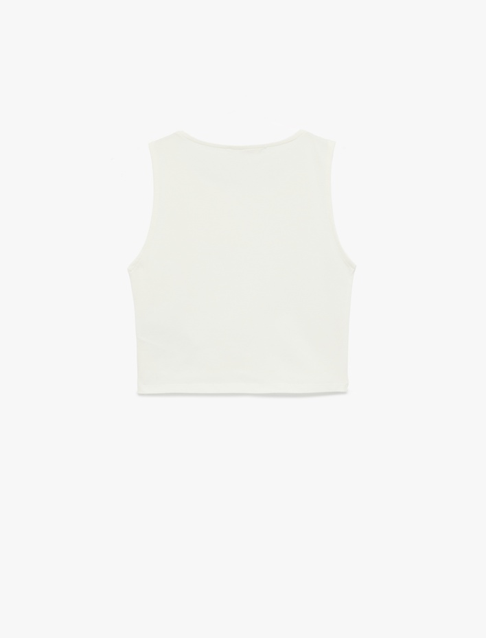  Kolsuz Bisiklet Yaka Slim Fit Crop Bluz