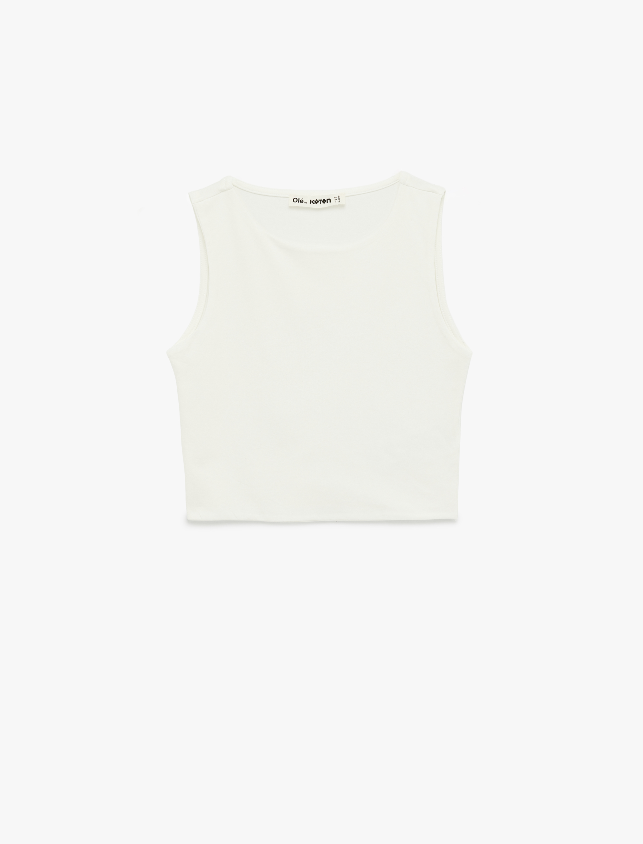   Kolsuz Bisiklet Yaka Slim Fit Crop Bluz