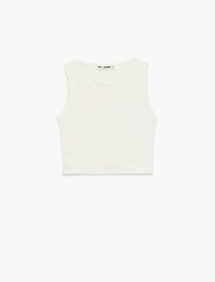 Kolsuz Bisiklet Yaka Slim Fit Crop Bluz