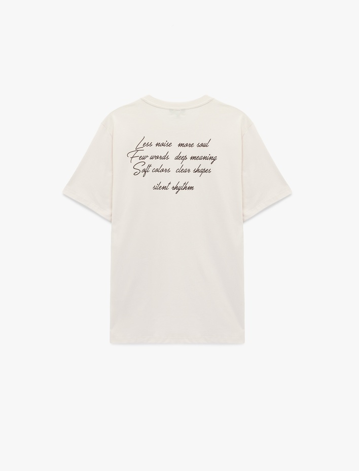  Regular Fit Kısa Kollu Bisiklet Yaka Pamuklu Sırtı Baskılı Tişört