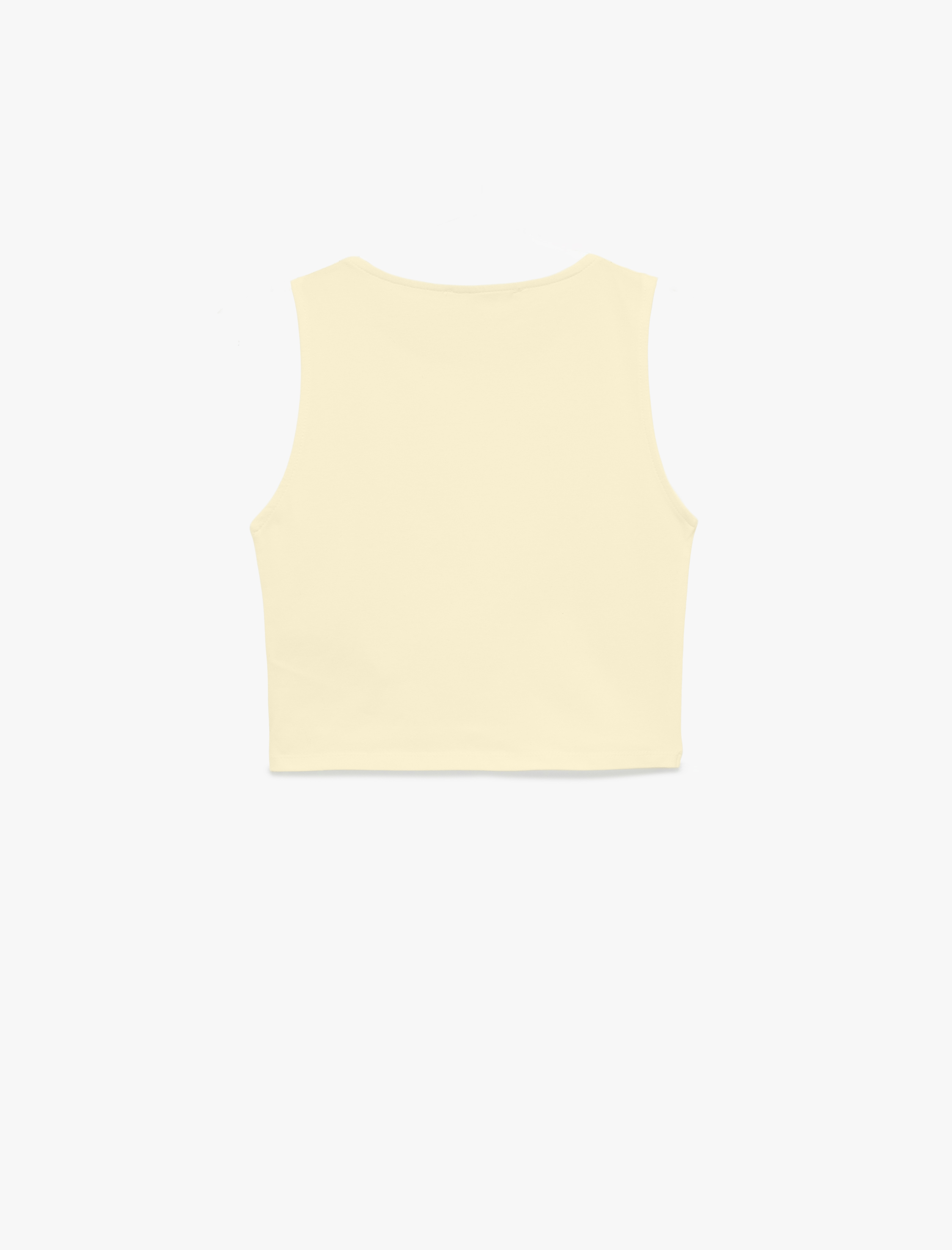   Kolsuz Bisiklet Yaka Slim Fit Crop Bluz