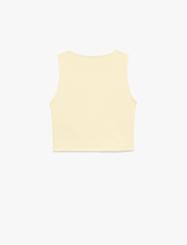  Kolsuz Bisiklet Yaka Slim Fit Crop Bluz