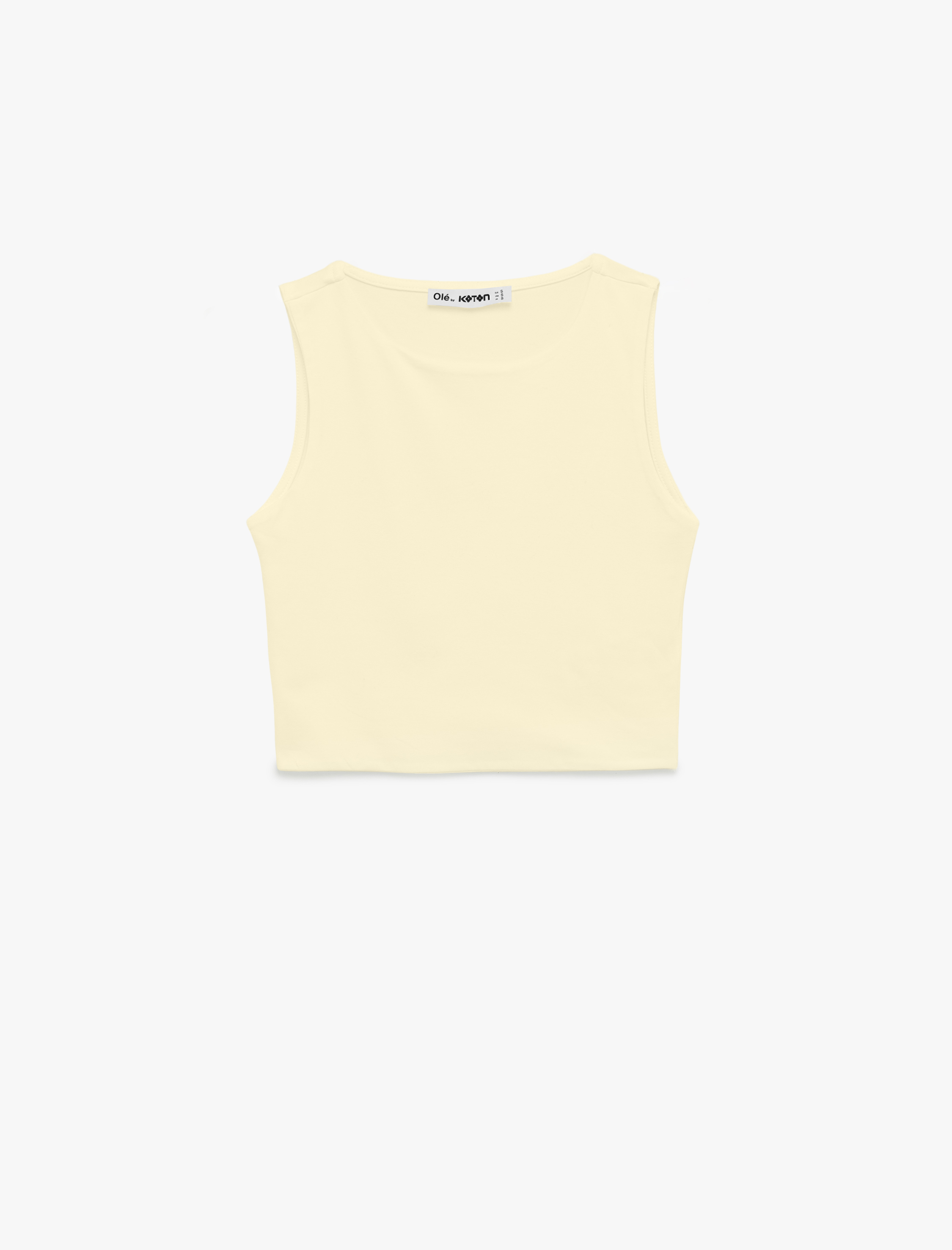   Kolsuz Bisiklet Yaka Slim Fit Crop Bluz