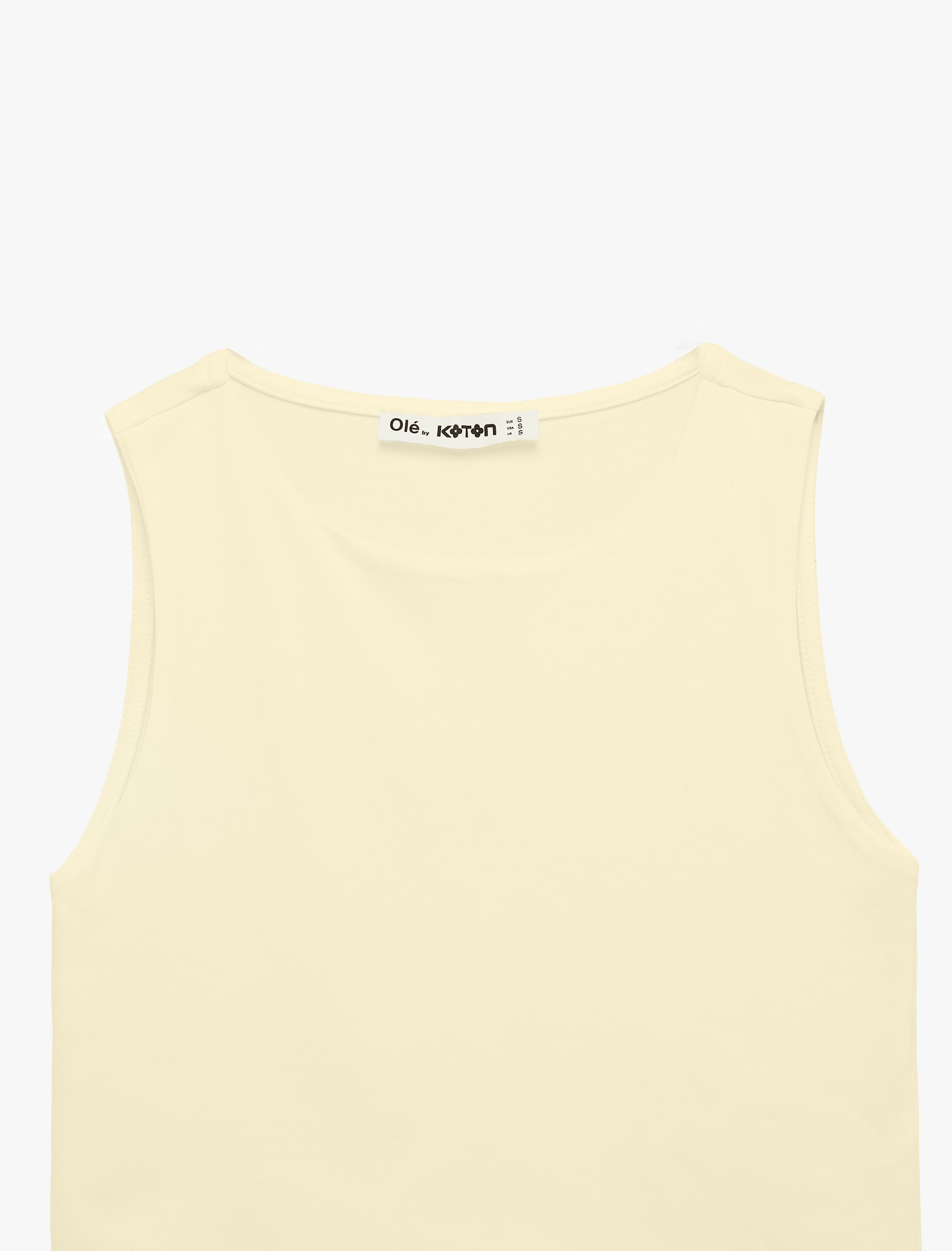   Kolsuz Bisiklet Yaka Slim Fit Crop Bluz