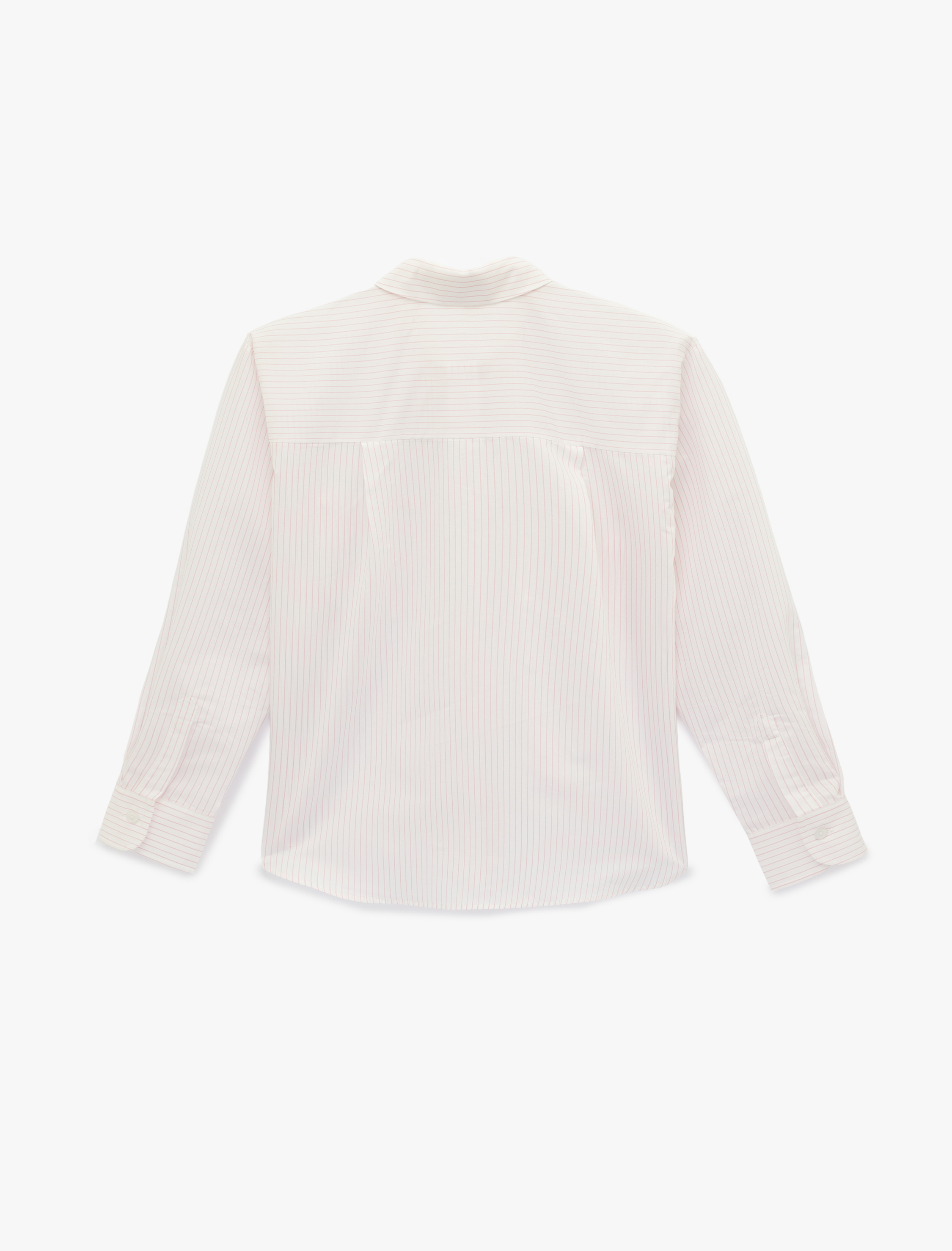   Regular Fit Uzun Kollu Cepli Taş Detaylı Poplin Gömlek