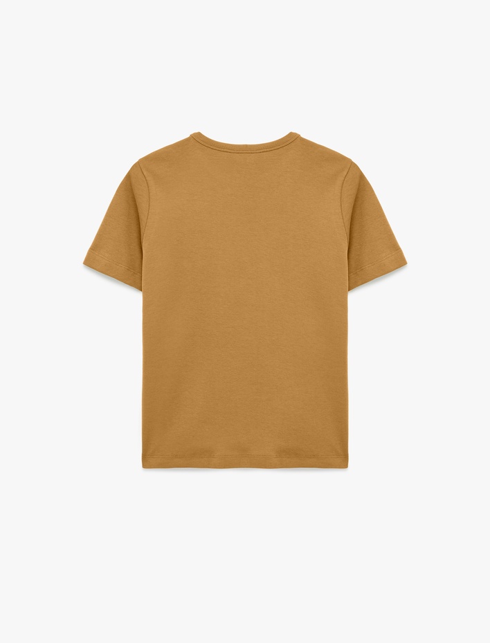  Slim Fit Pamuklu Kısa Kollu Bisiklet Yaka Basic Tişört