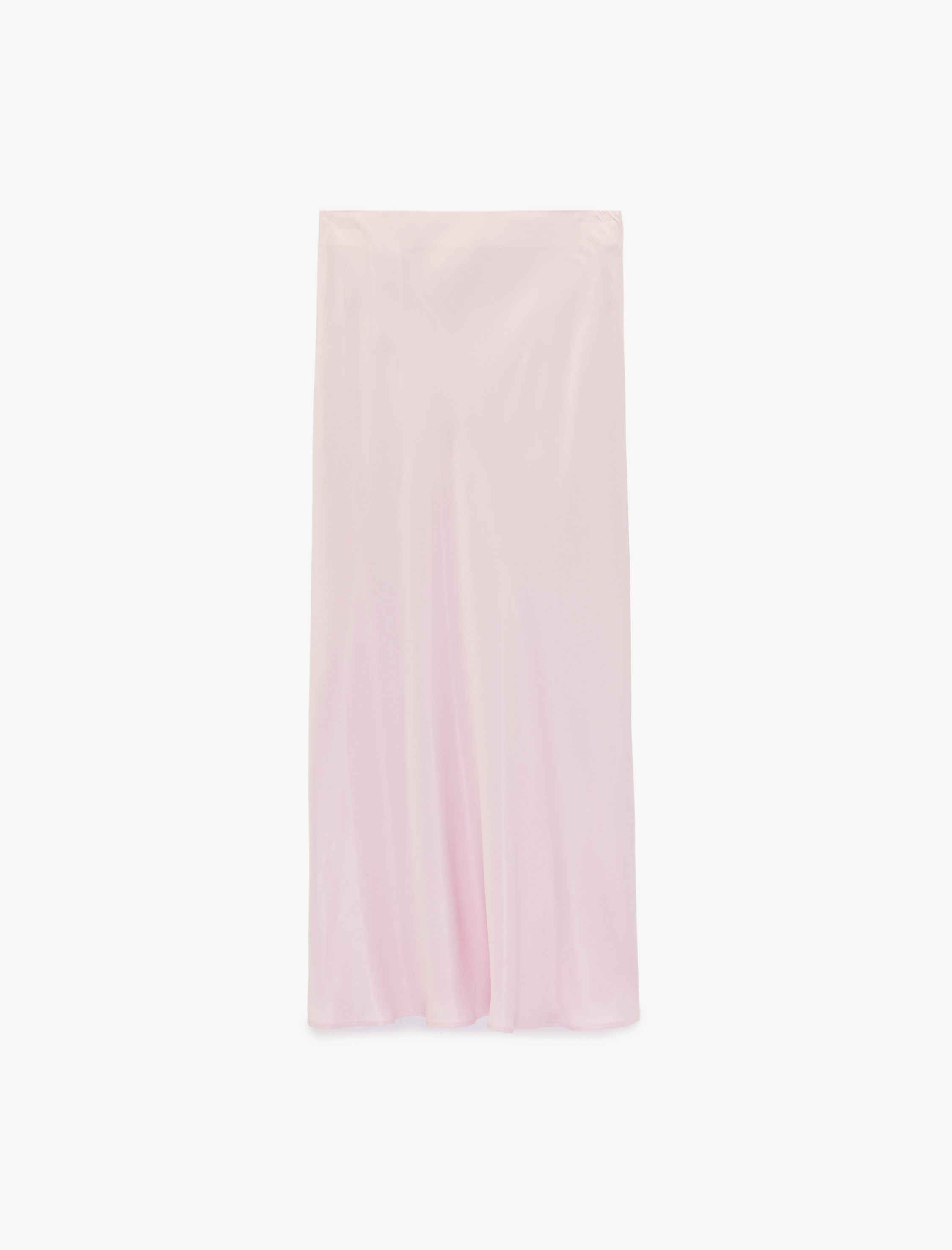   Viskon Balık Kesim Midi Saten Görünümlü Etek