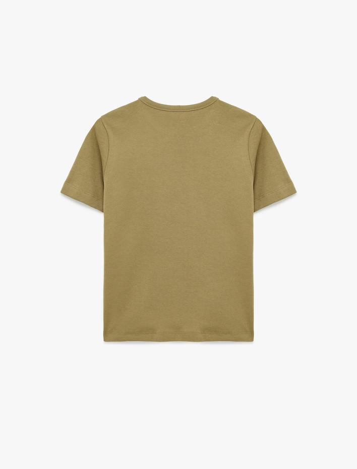  Slim Fit Pamuklu Kısa Kollu Bisiklet Yaka Basic Tişört