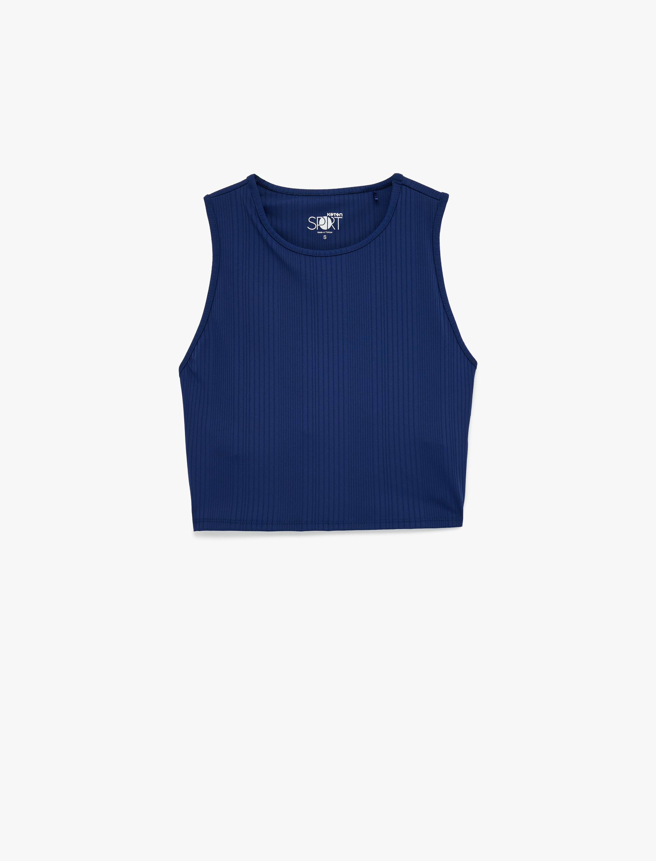   Kolsuz Bisiklet Yaka Slim Fit Crop Sporcu Atleti