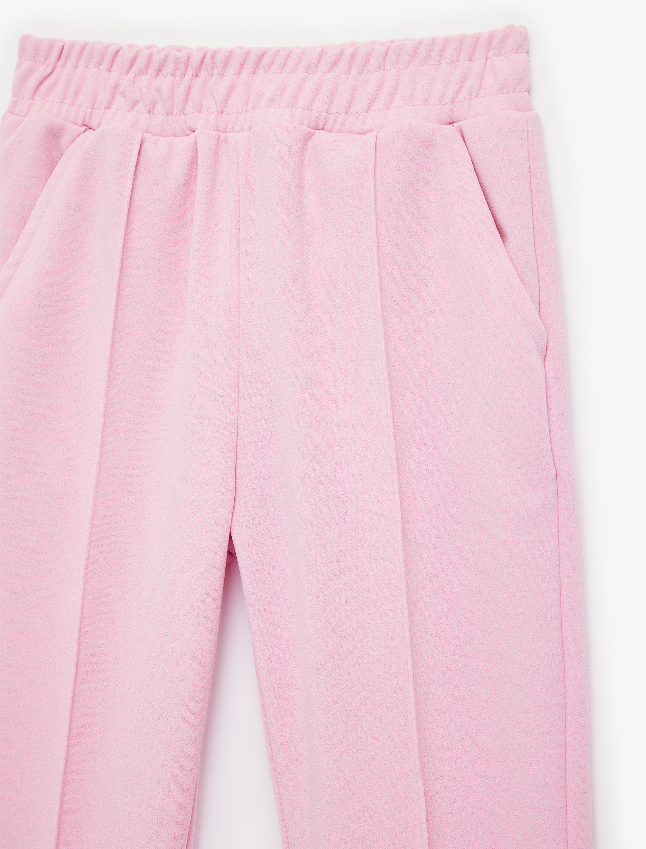  Kız Çocuk Beli Bağcıklı Cep Detaylı Basic Havuç Kesim Pantolon