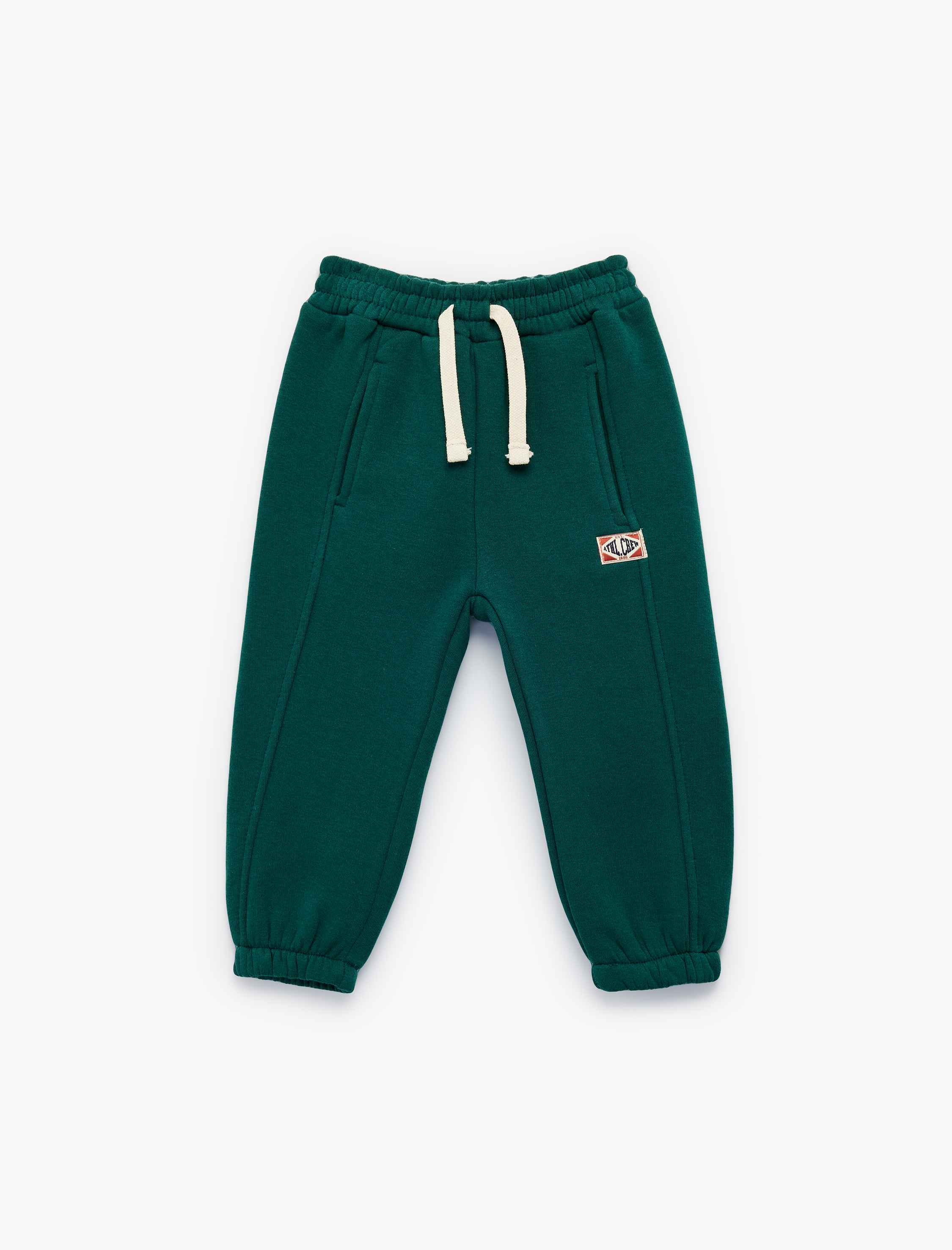  Erkek Bebek Beli Bağcıklı Cep Detaylı Pamuklu Jogger Eşofman Altı