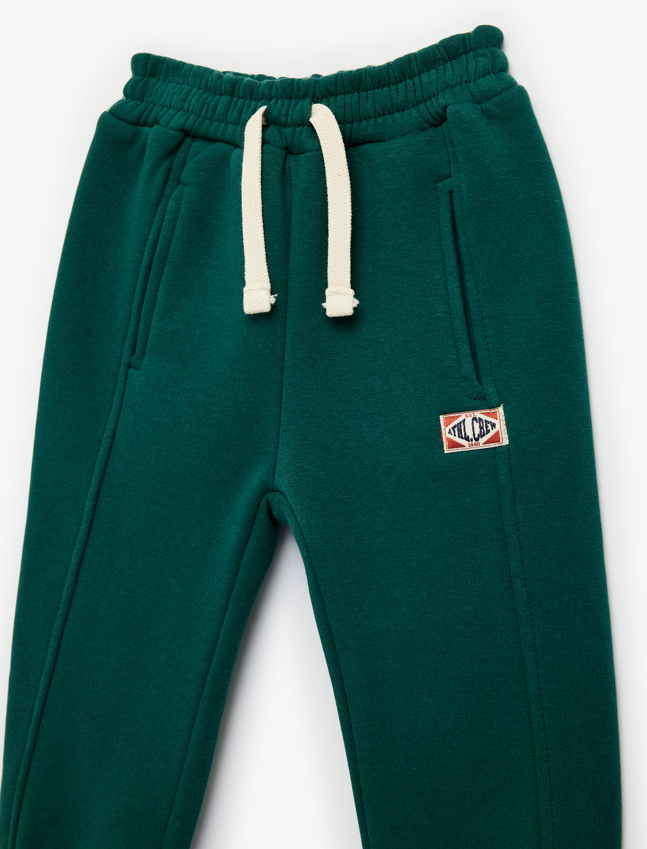  Erkek Bebek Beli Bağcıklı Cep Detaylı Pamuklu Jogger Eşofman Altı