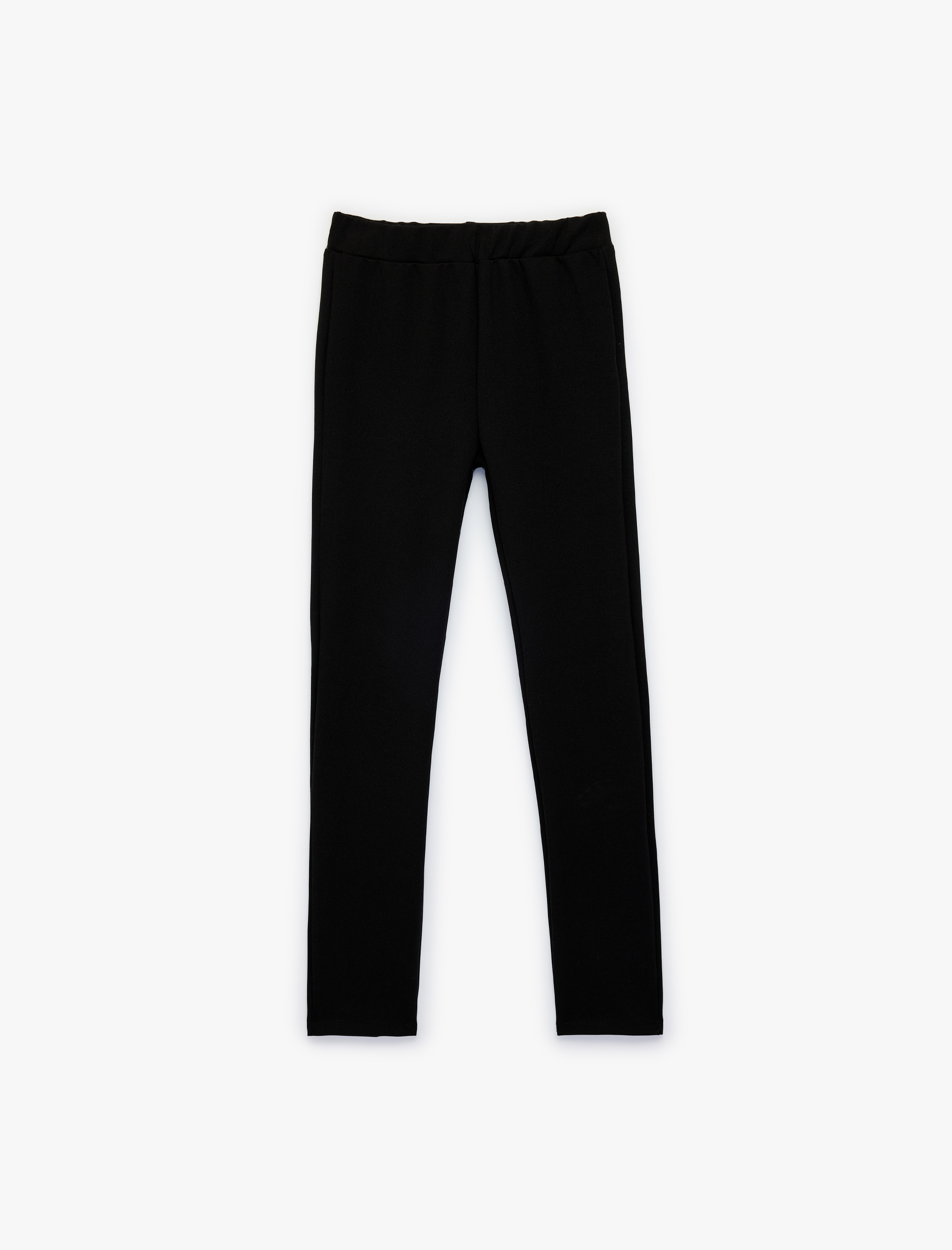  Kız Çocuk Beli Lastikli Viskon Karışımlı Basic Tayt