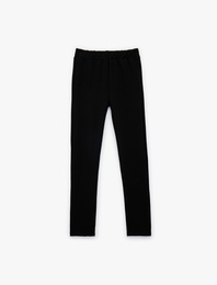 Beli Lastikli Viskon Karışımlı Basic Tayt