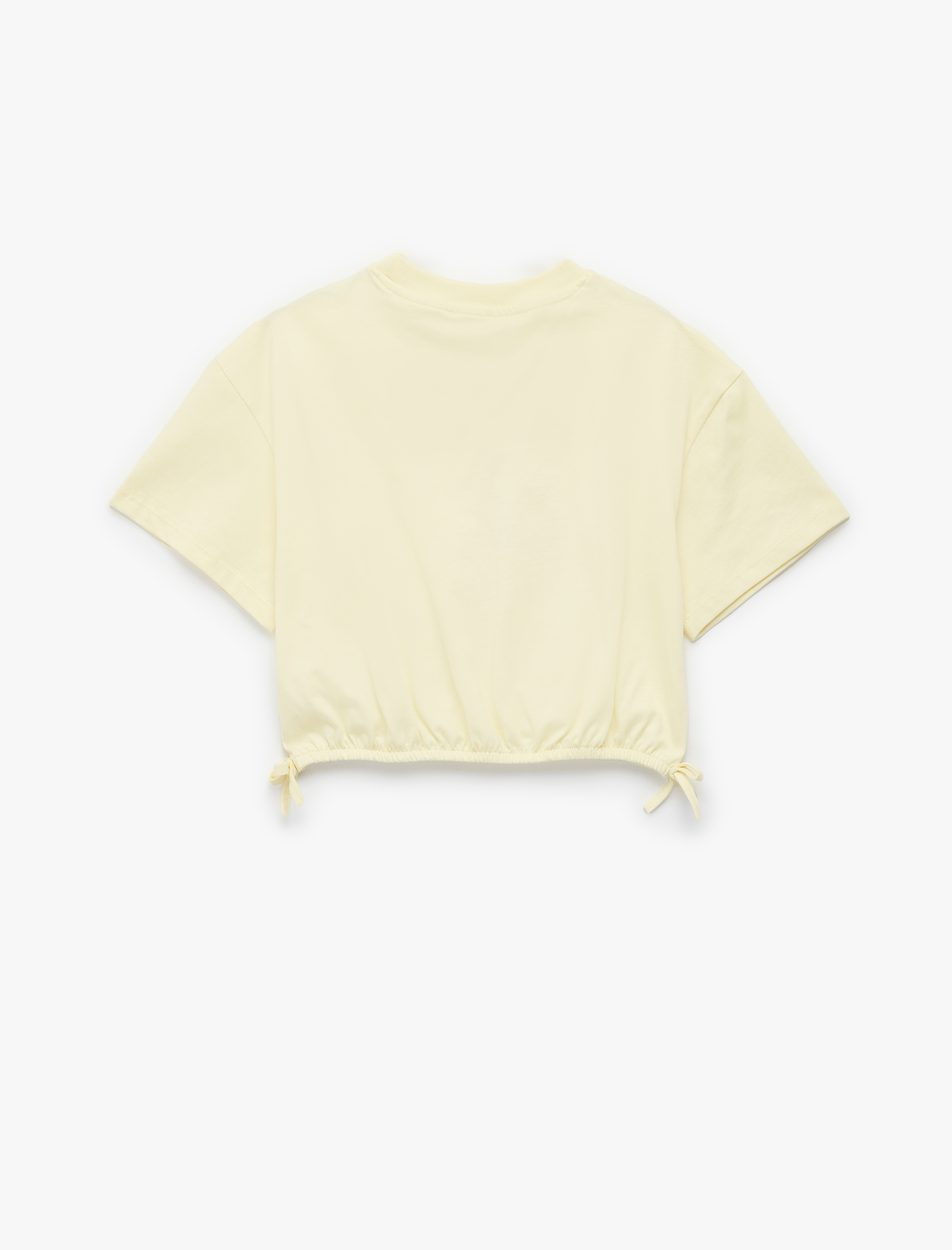  Kız Çocuk Kısa Kollu Bisiklet Yaka Baskılı Pamuklu Tişört