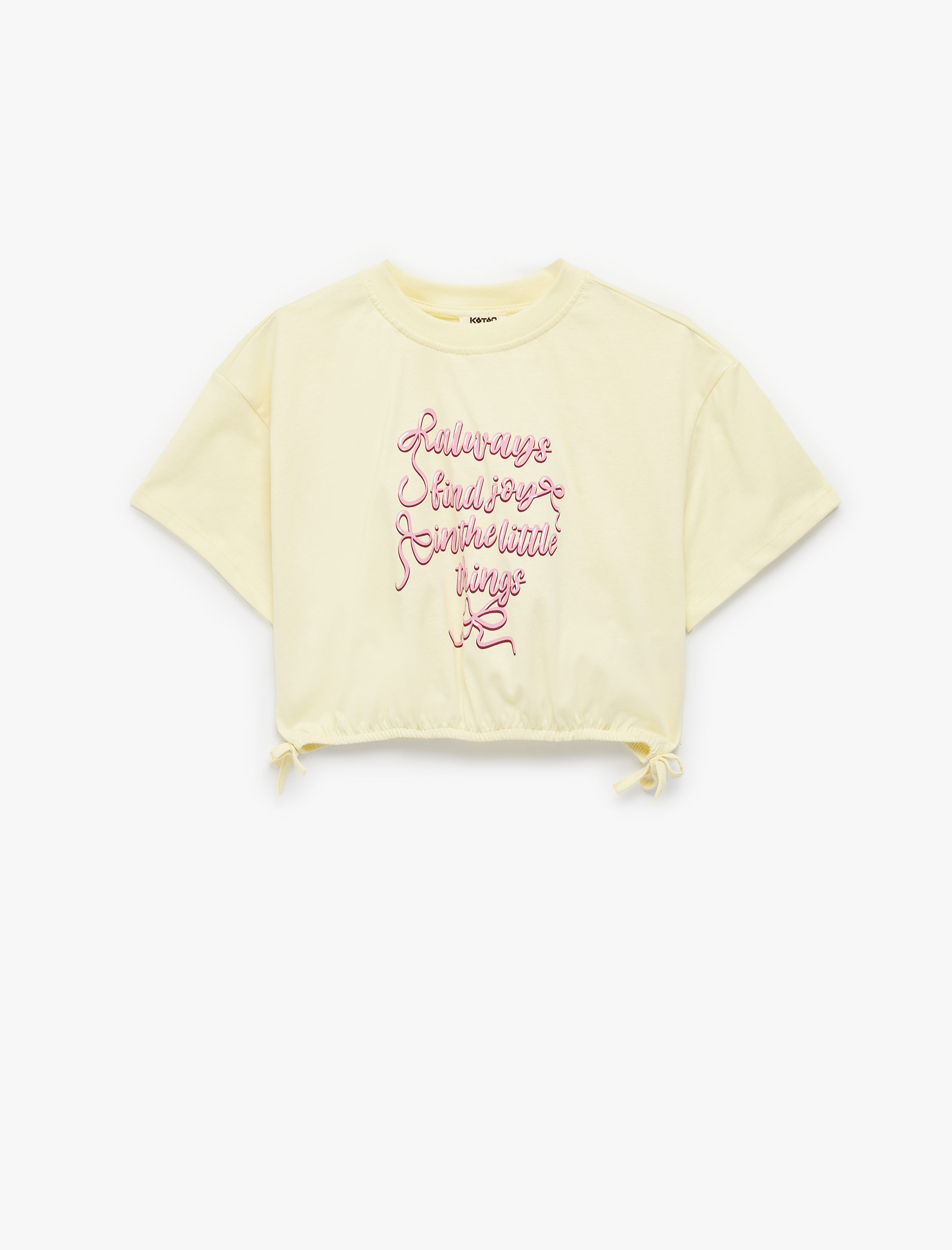  Kız Çocuk Kısa Kollu Bisiklet Yaka Baskılı Pamuklu Tişört