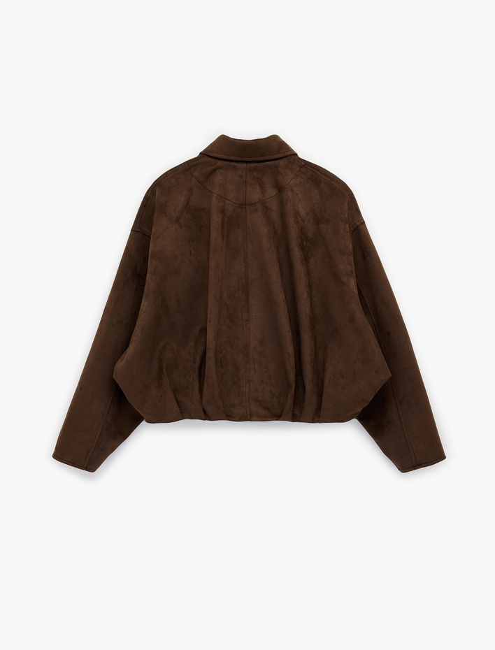  Regular Fit Uzun Kollu Fermuarlı Gömlek Ceket