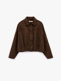 Regular Fit Uzun Kollu Fermuarlı Gömlek Ceket