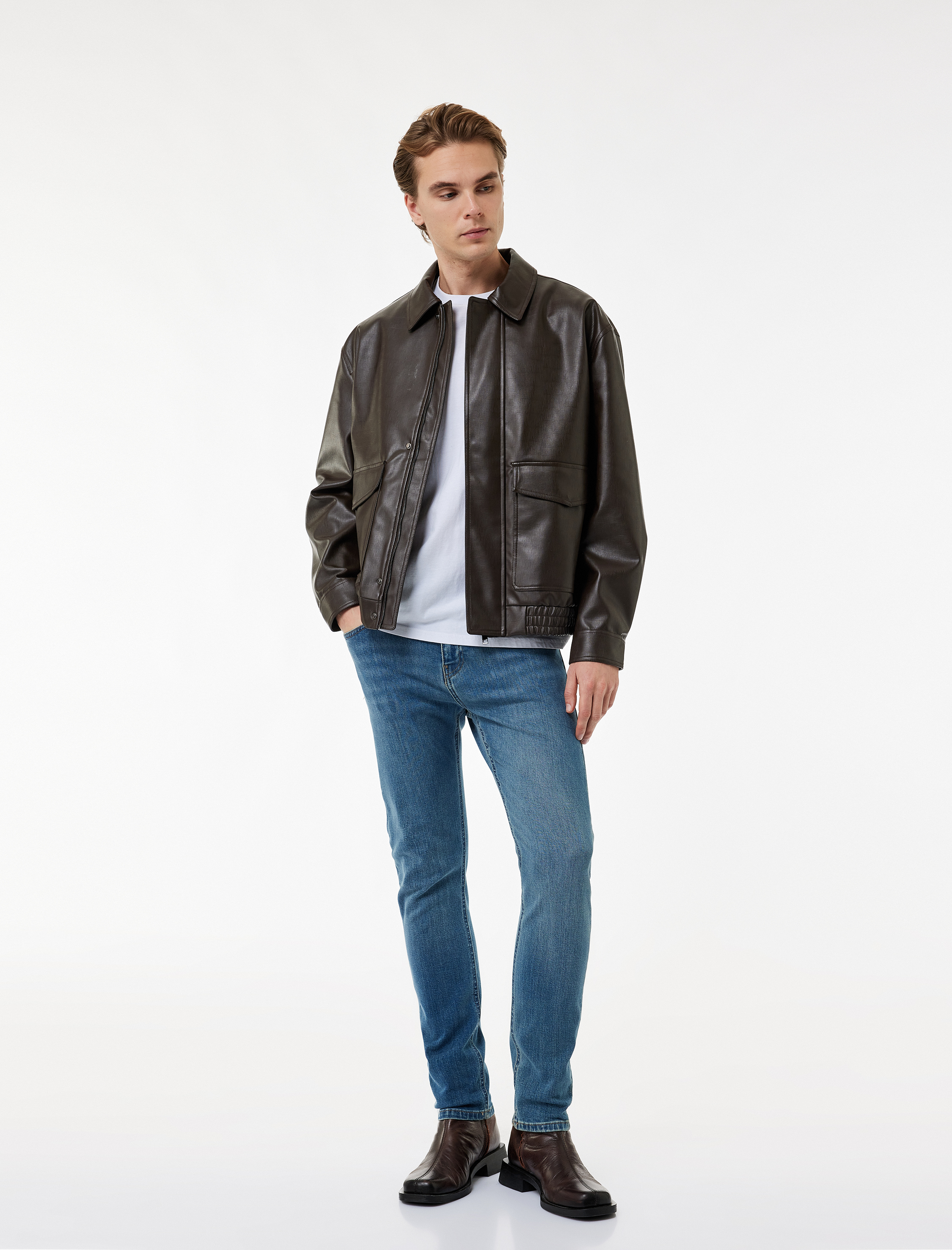   Normal Bel Yıpratmalı Pamuklu Slim Fit Jean Pantolon - Brad Jean