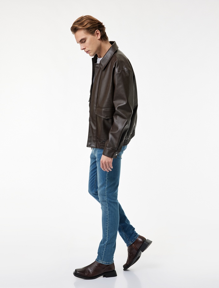  Normal Bel Yıpratmalı Pamuklu Slim Fit Jean Pantolon - Brad Jean