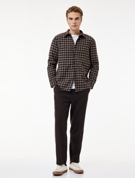 Regular Fit Klasik Yaka Uzun Kollu Kareli Gömlek