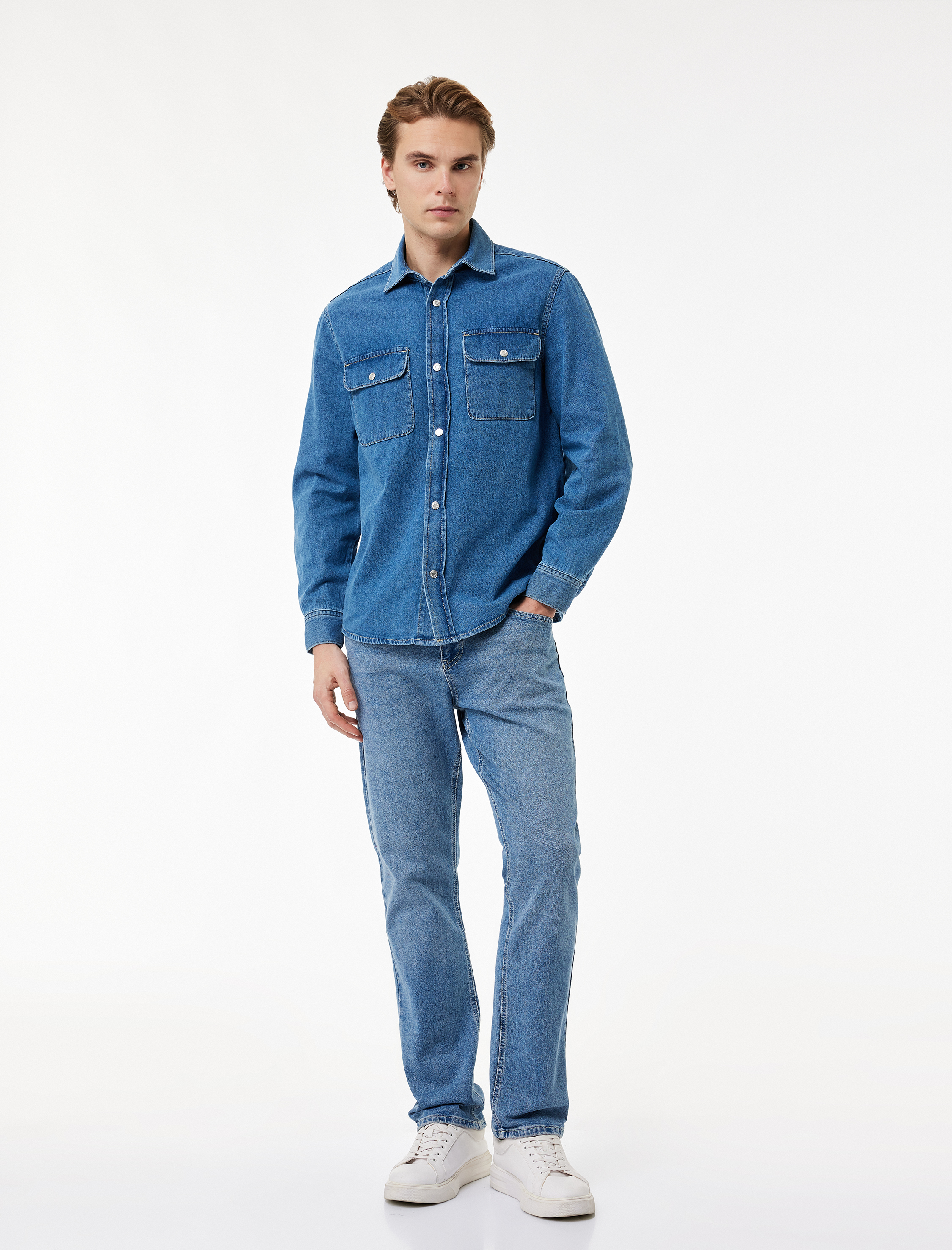   Normal Paça Pamuklu Straight Fit Jean Pantolon - Mark Jean