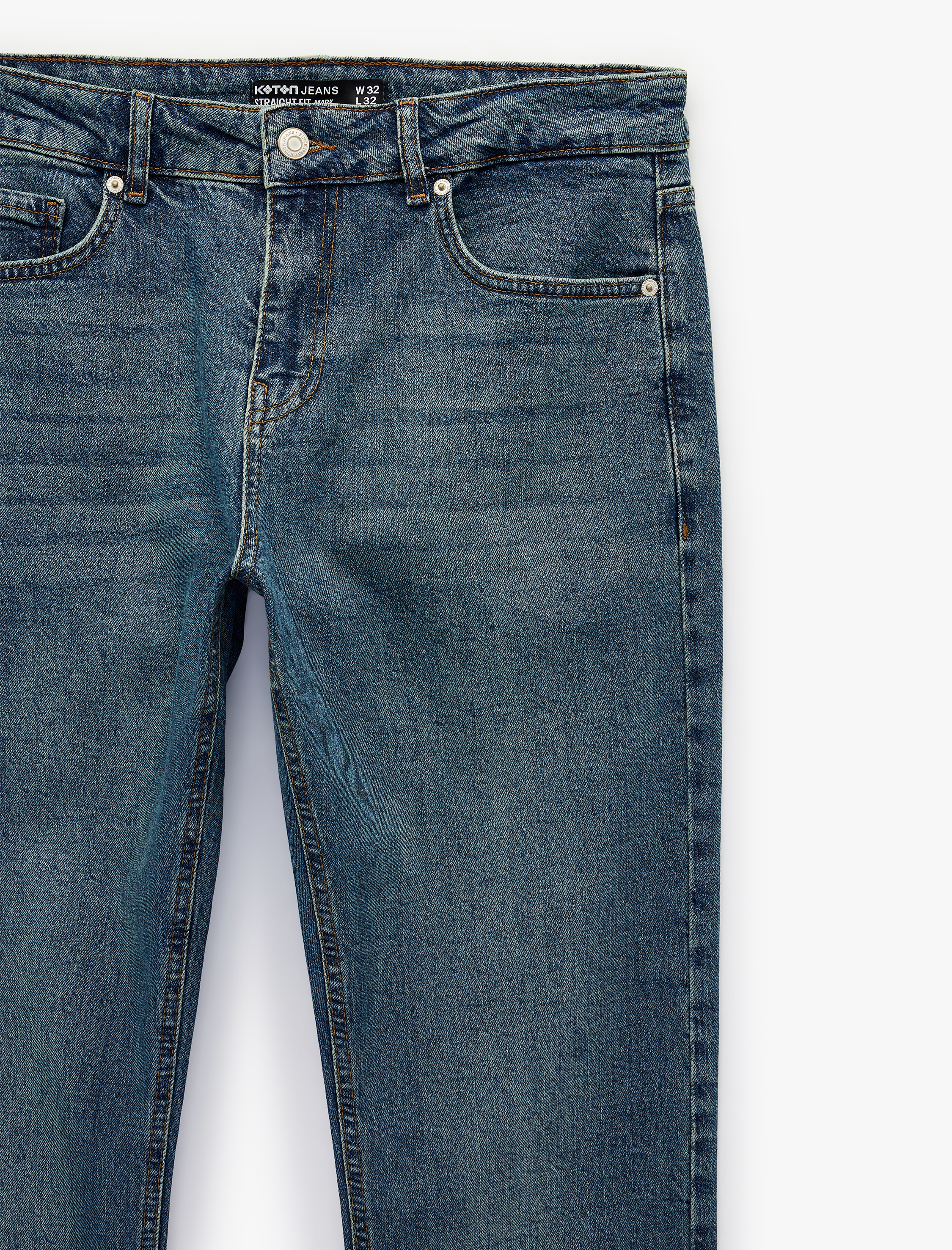   Normal Paça Pamuklu Straight Fit Jean Pantolon - Mark Jean