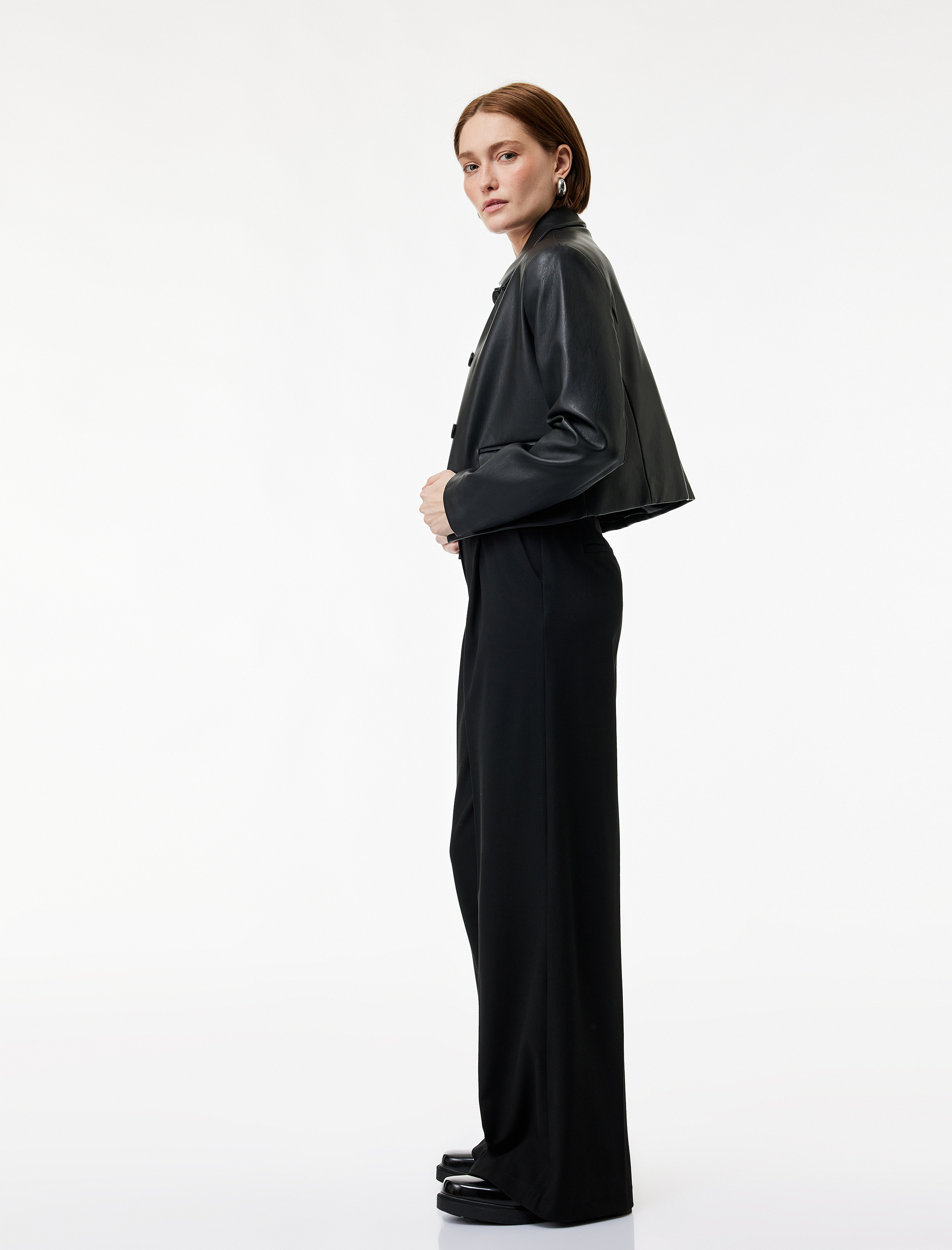   Cep Detaylı Normal Bel Geniş Paça Palazzo Pantolon