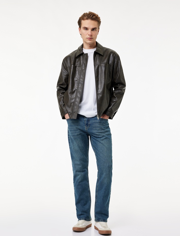  Normal Paça Pamuklu Straight Fit Jean Pantolon - Mark Jean