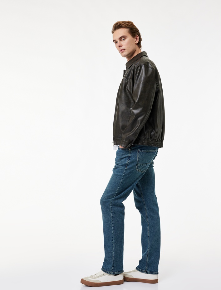  Normal Paça Pamuklu Straight Fit Jean Pantolon - Mark Jean