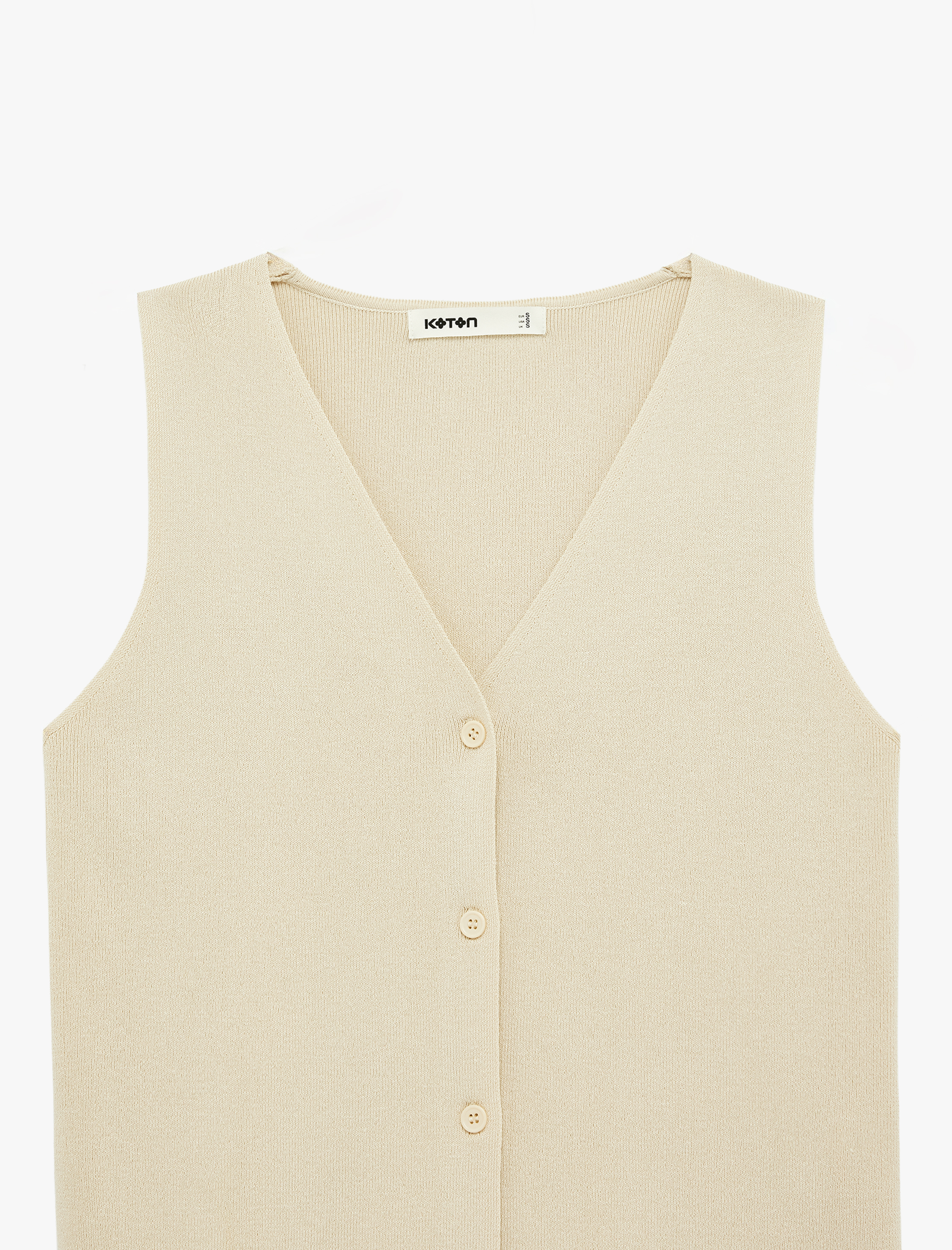   V Yaka Düğmeli Triko Yelek