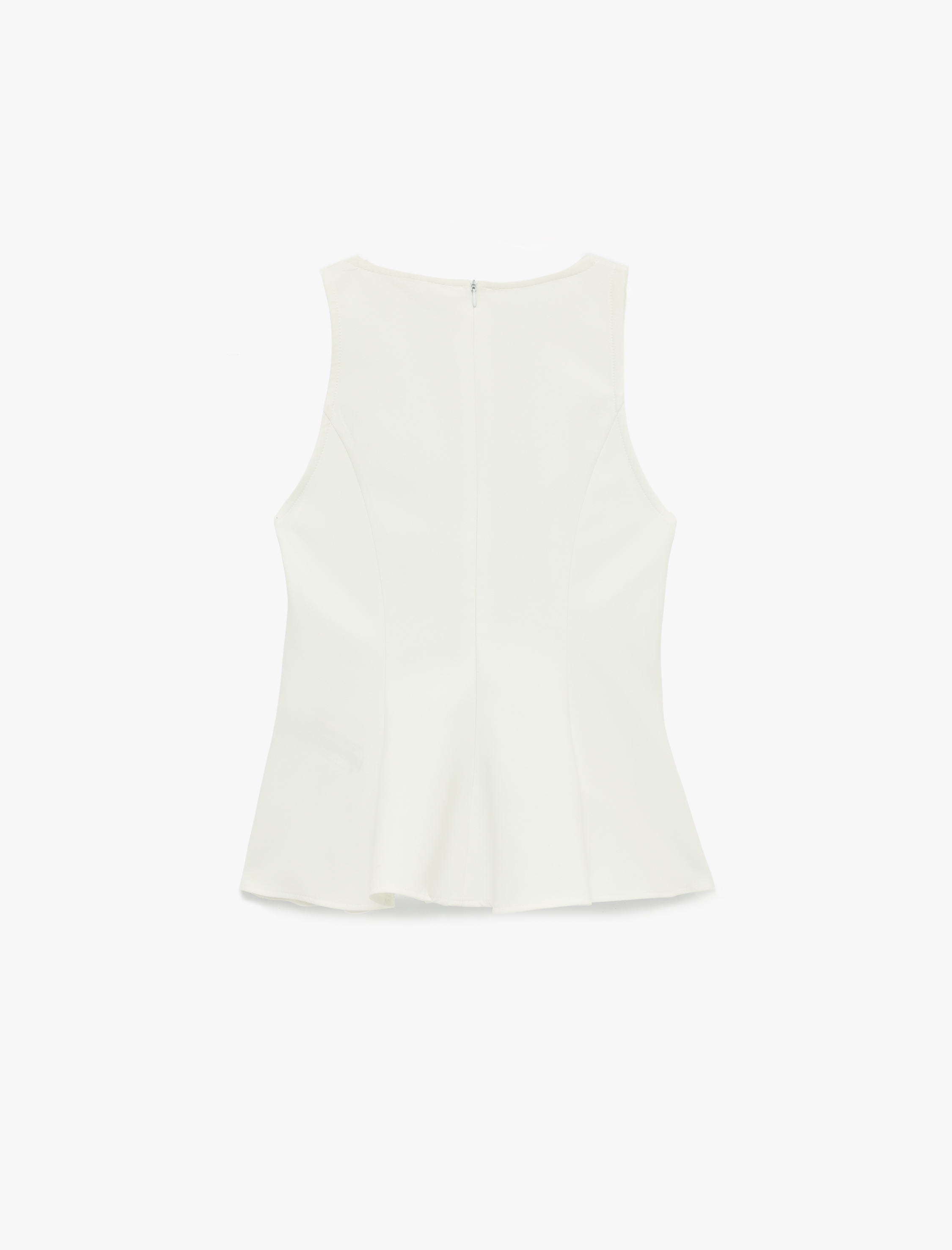   Slim Fit Kolsuz Bisiklet Yaka Peplum Bluz