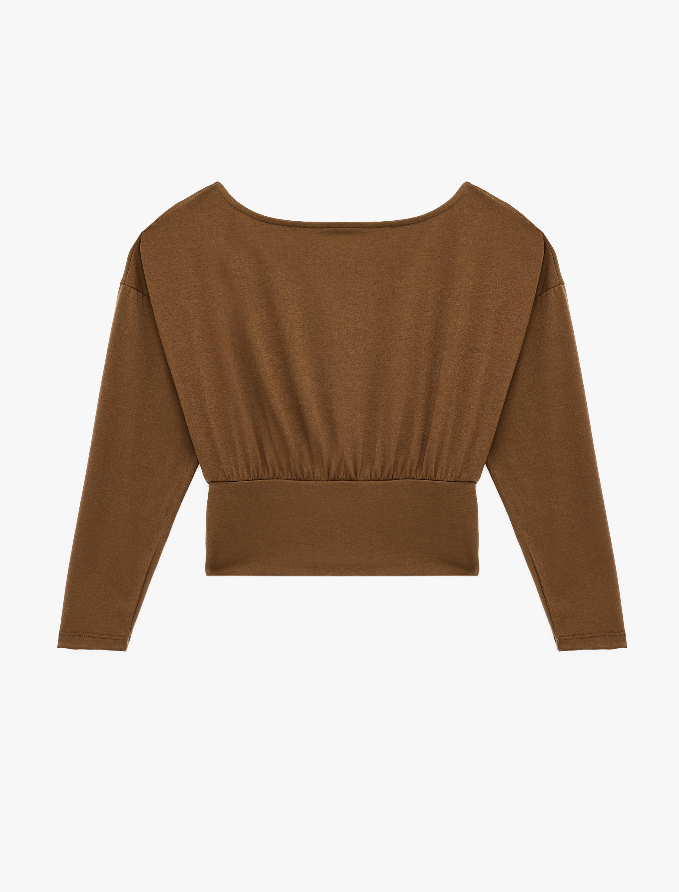   Regular Fit Uzun Kollu Kayık Yuvarlak Yaka Tişört