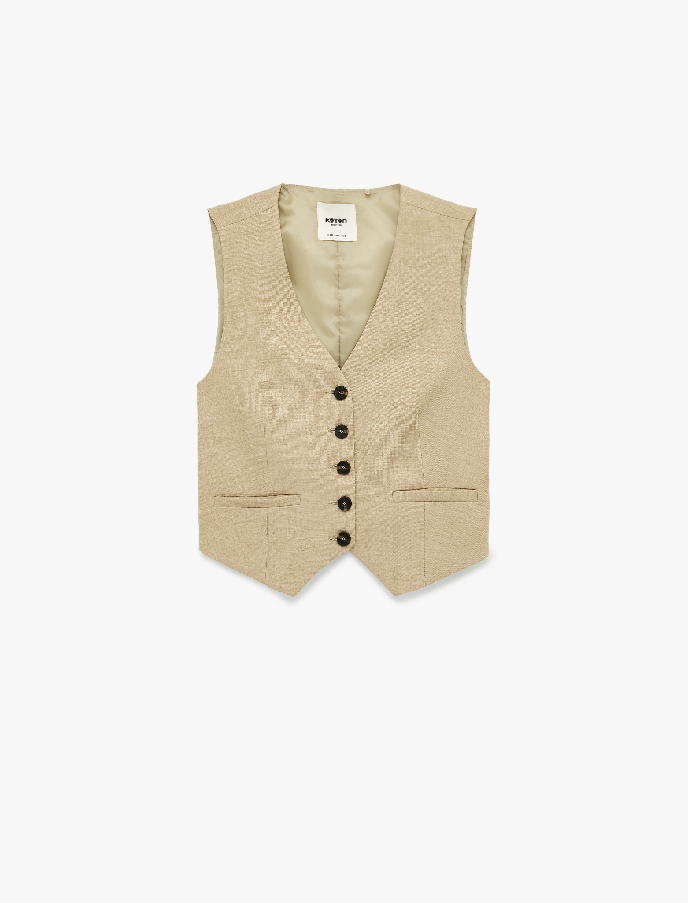   Regular Fit Cepli V Yaka Blazer Yelek