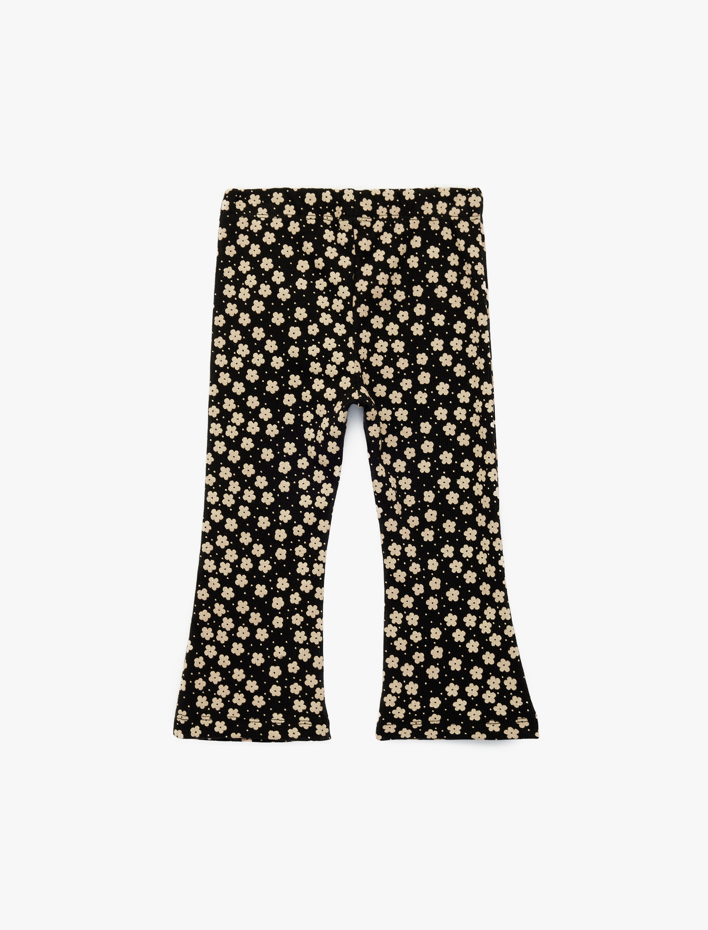  Kız Bebek Pamuk Karışımlı Çiçekli İspanyol Paça Tayt