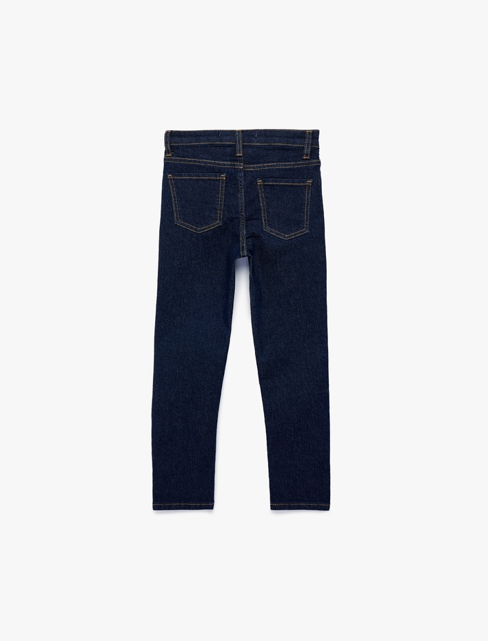 Erkek Çocuk Pamuklu Cepli Slim Fit Denim Pantolon - Slim Jeans