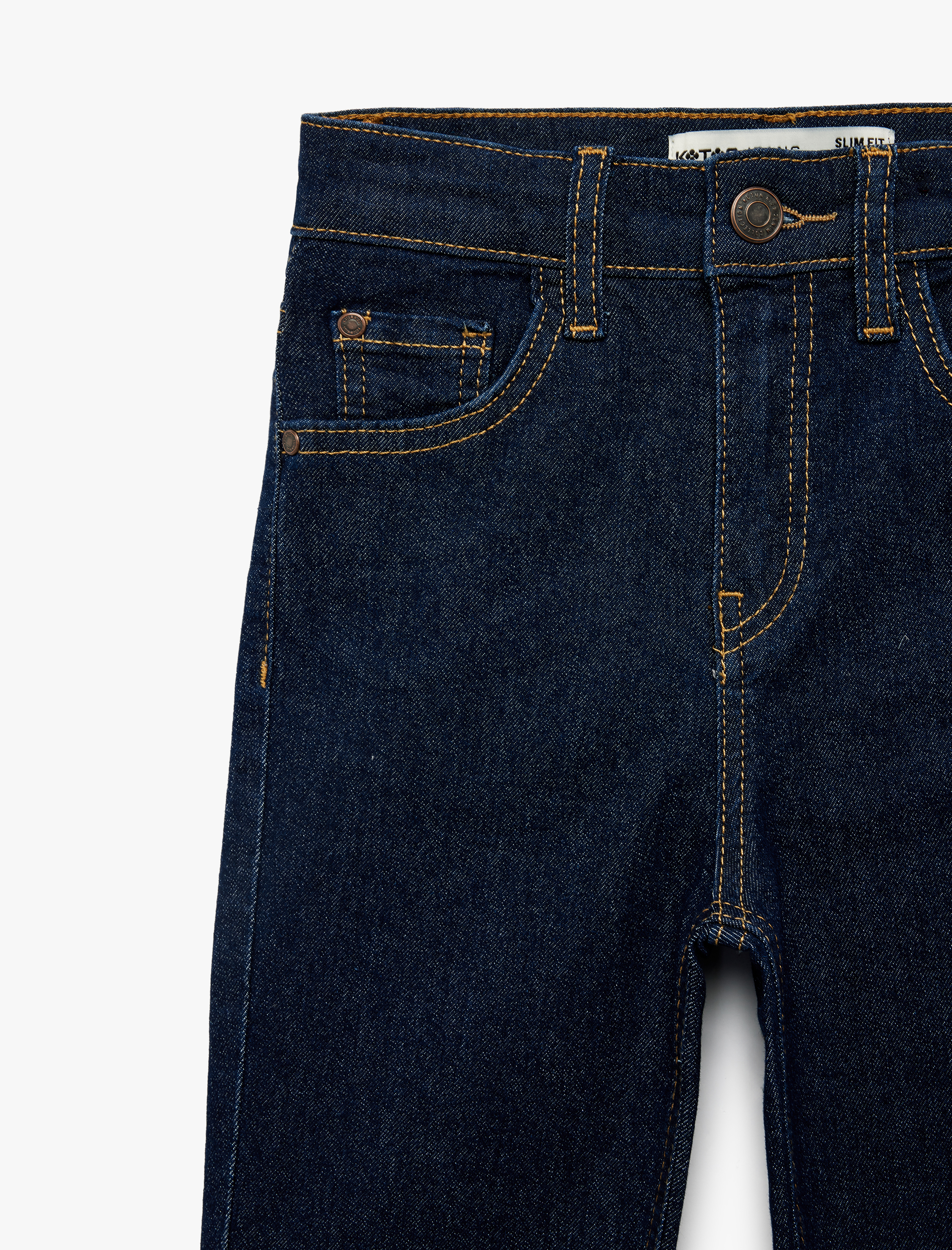  Erkek Çocuk Pamuklu Cepli Slim Fit Denim Pantolon - Slim Jeans