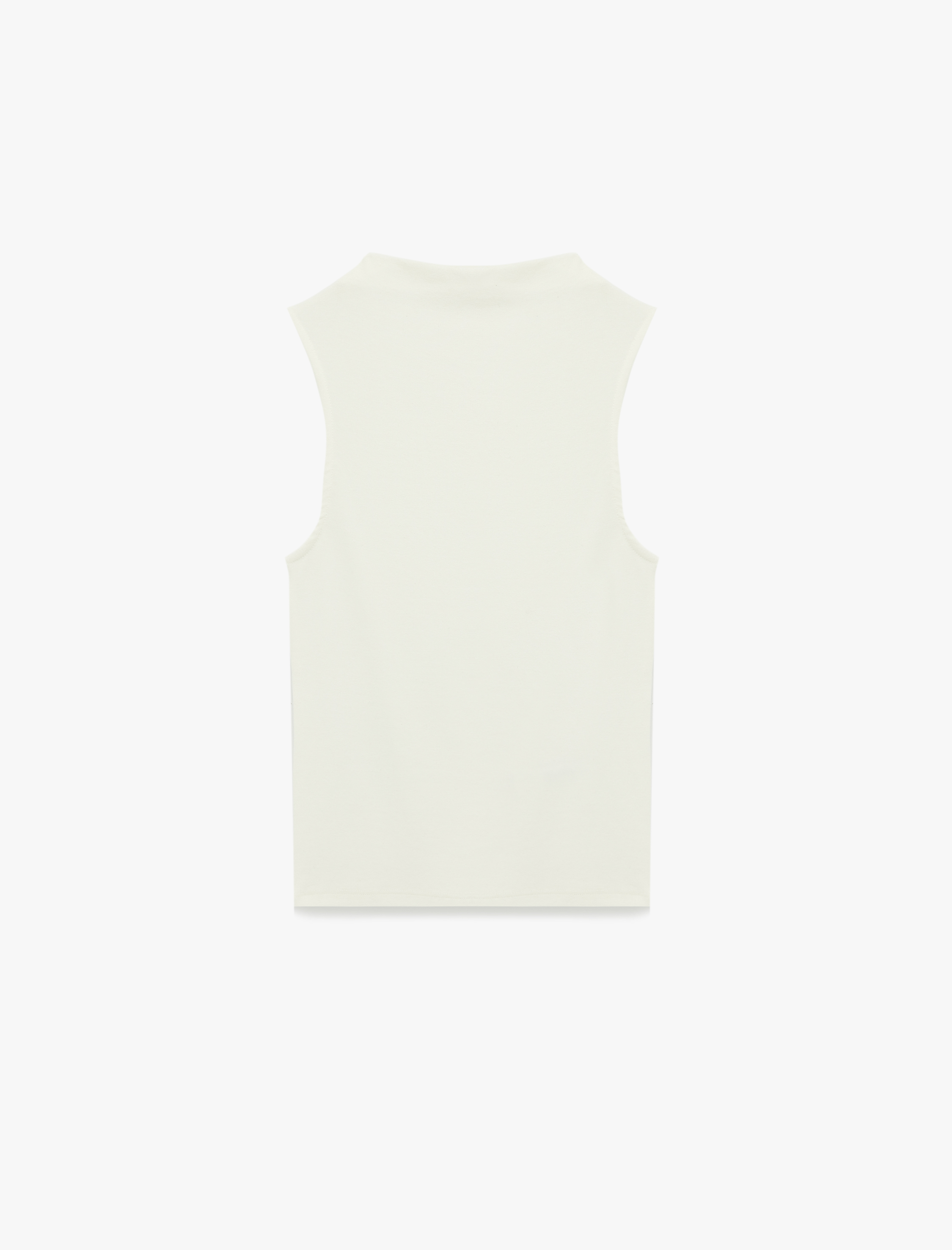   Modal Karışımlı Slim Fit Kolsuz Dik Yaka Bluz