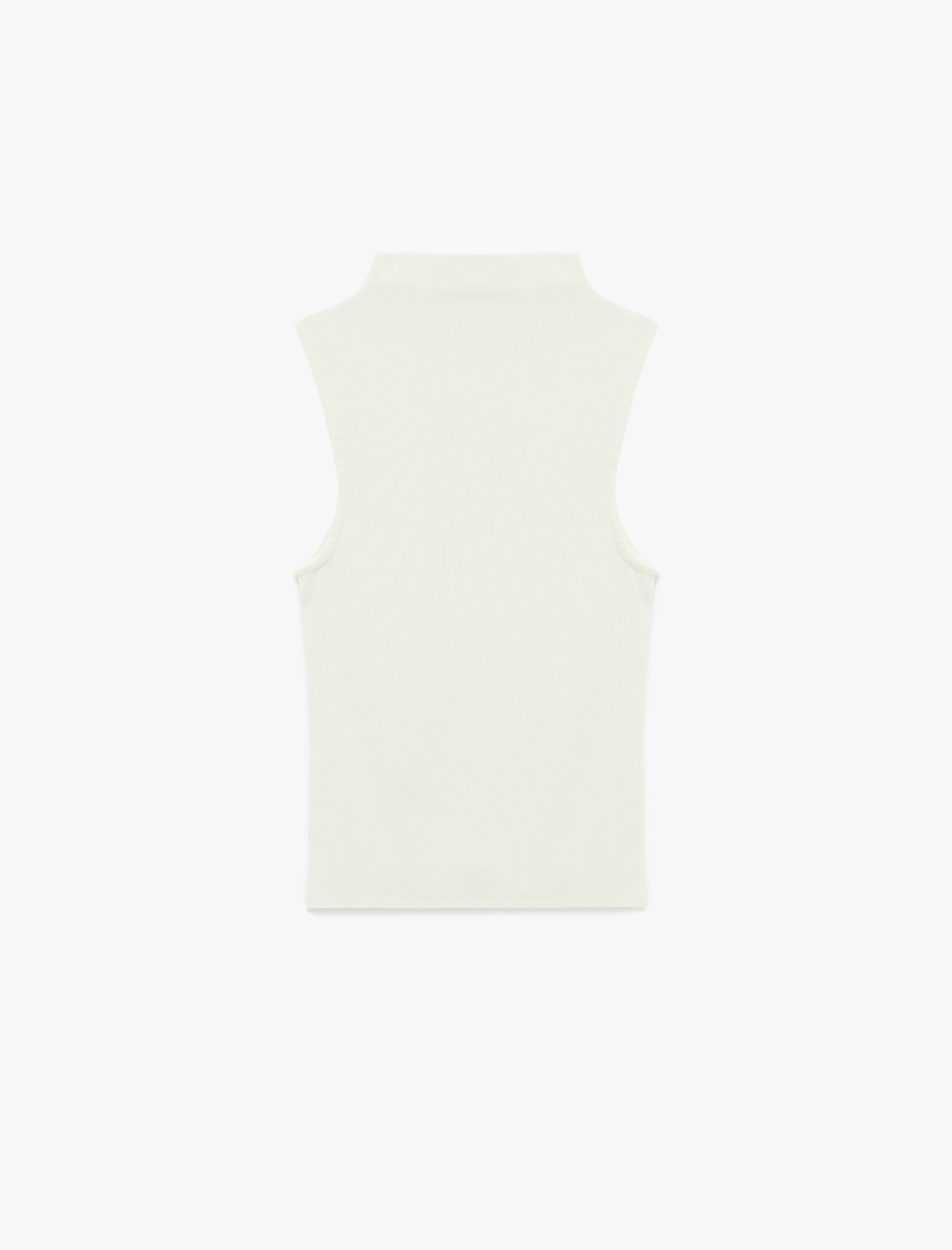   Modal Karışımlı Slim Fit Kolsuz Dik Yaka Bluz