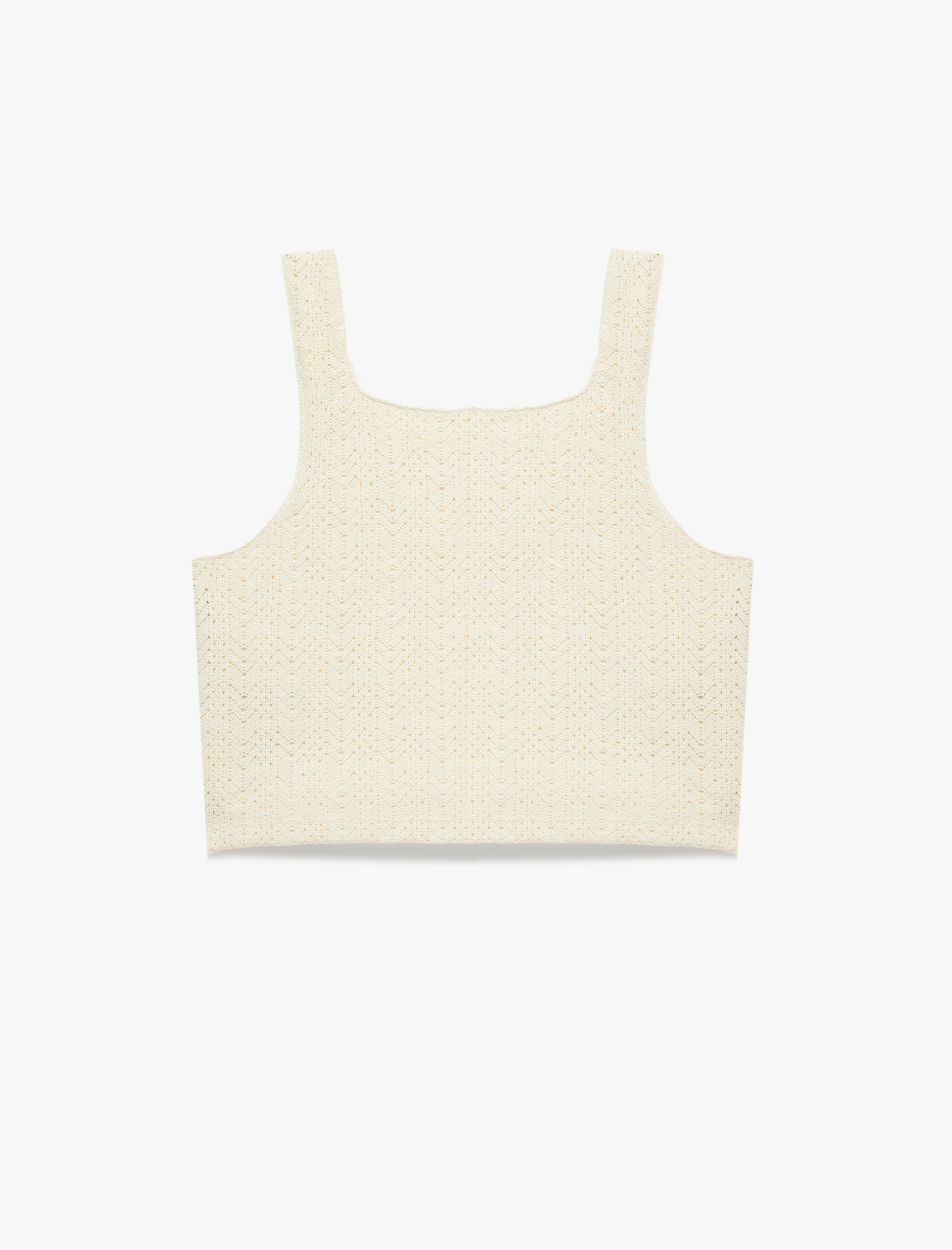  Kız Çocuk Pamuklu U Yaka Askılı Kroşe Crop Atlet