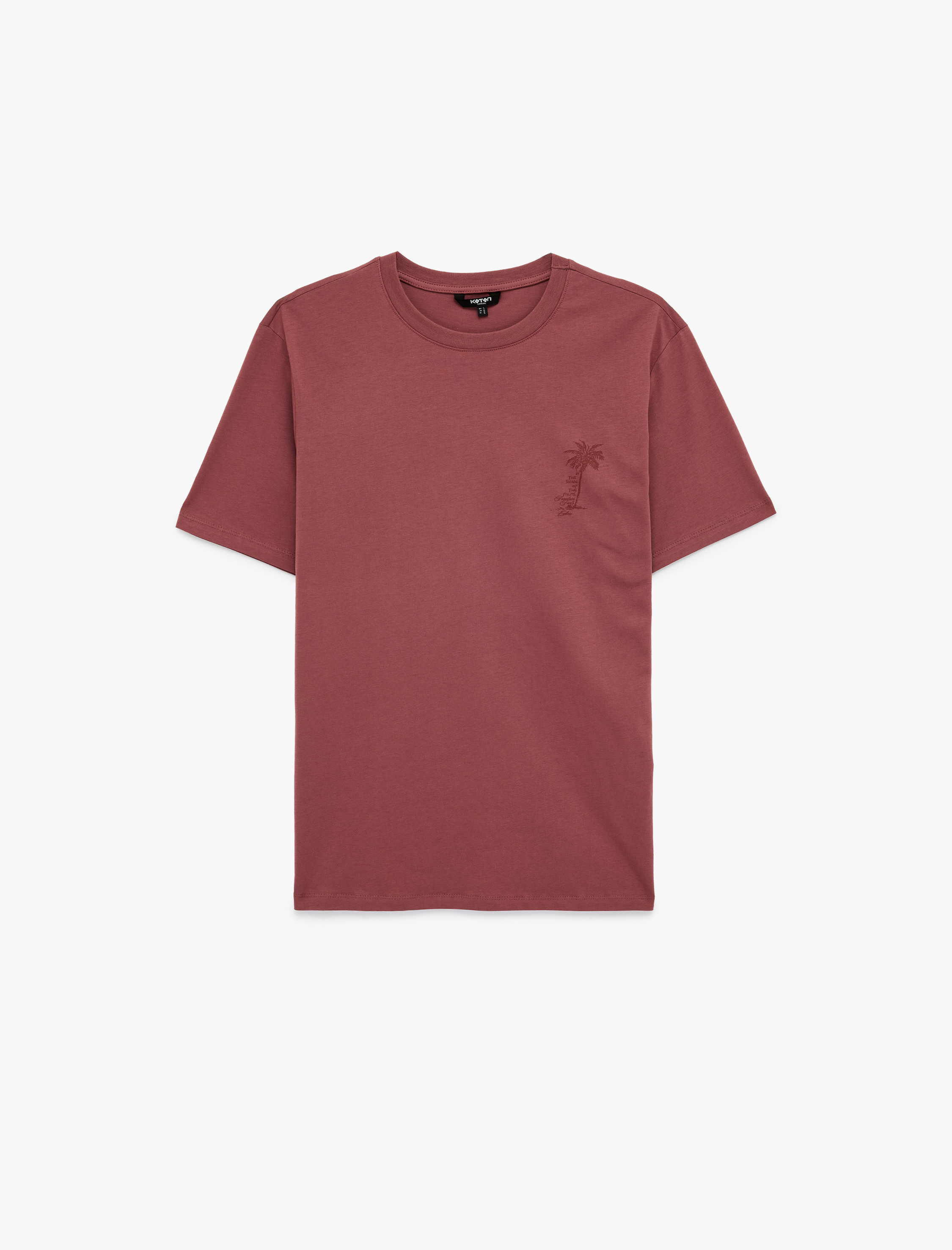   Regular Fit Kısa Kollu Pamuklu Bisiklet Yaka Baskılı Tişört