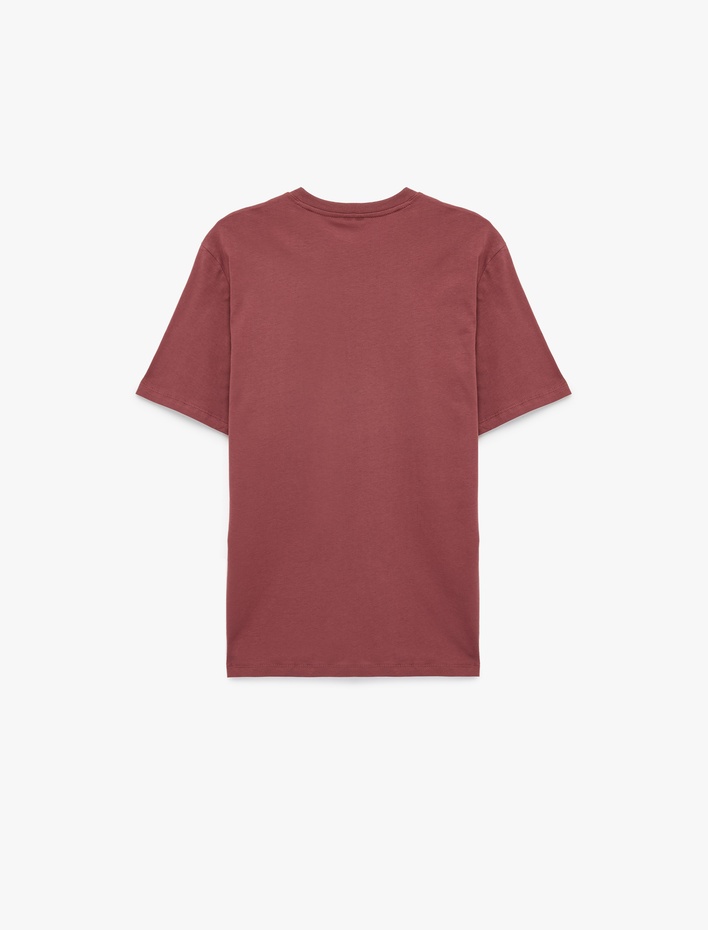  Regular Fit Kısa Kollu Pamuklu Bisiklet Yaka Baskılı Tişört